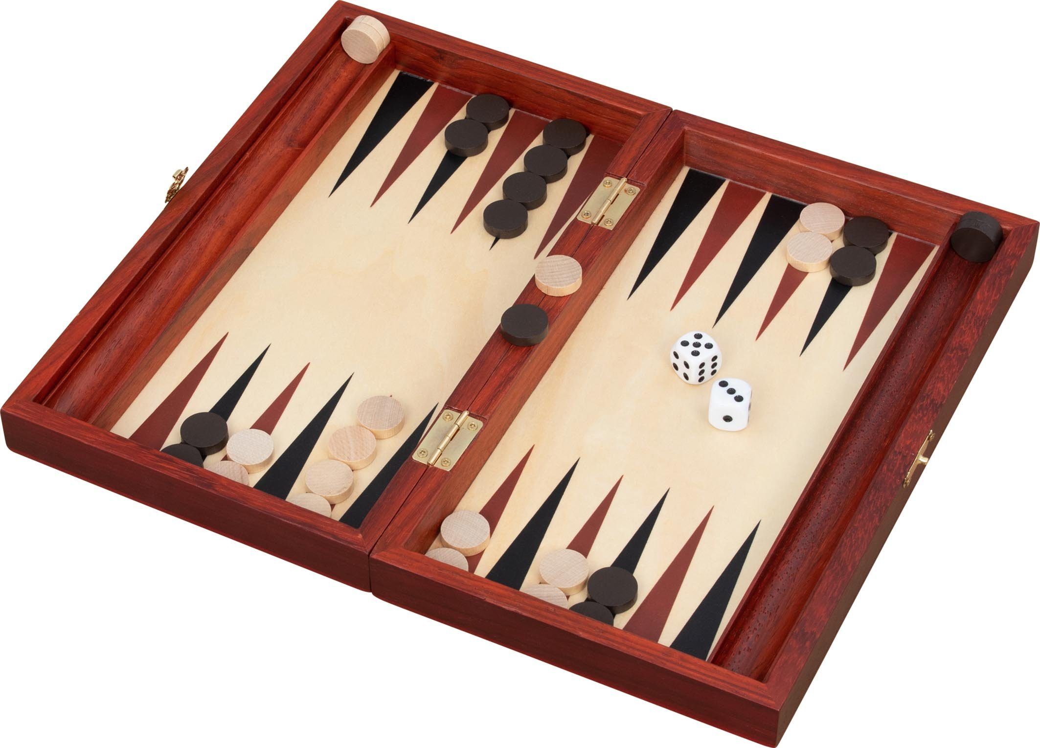 goki Spiel, Strategiespiel Backgammon, im praktischen Holzkasten