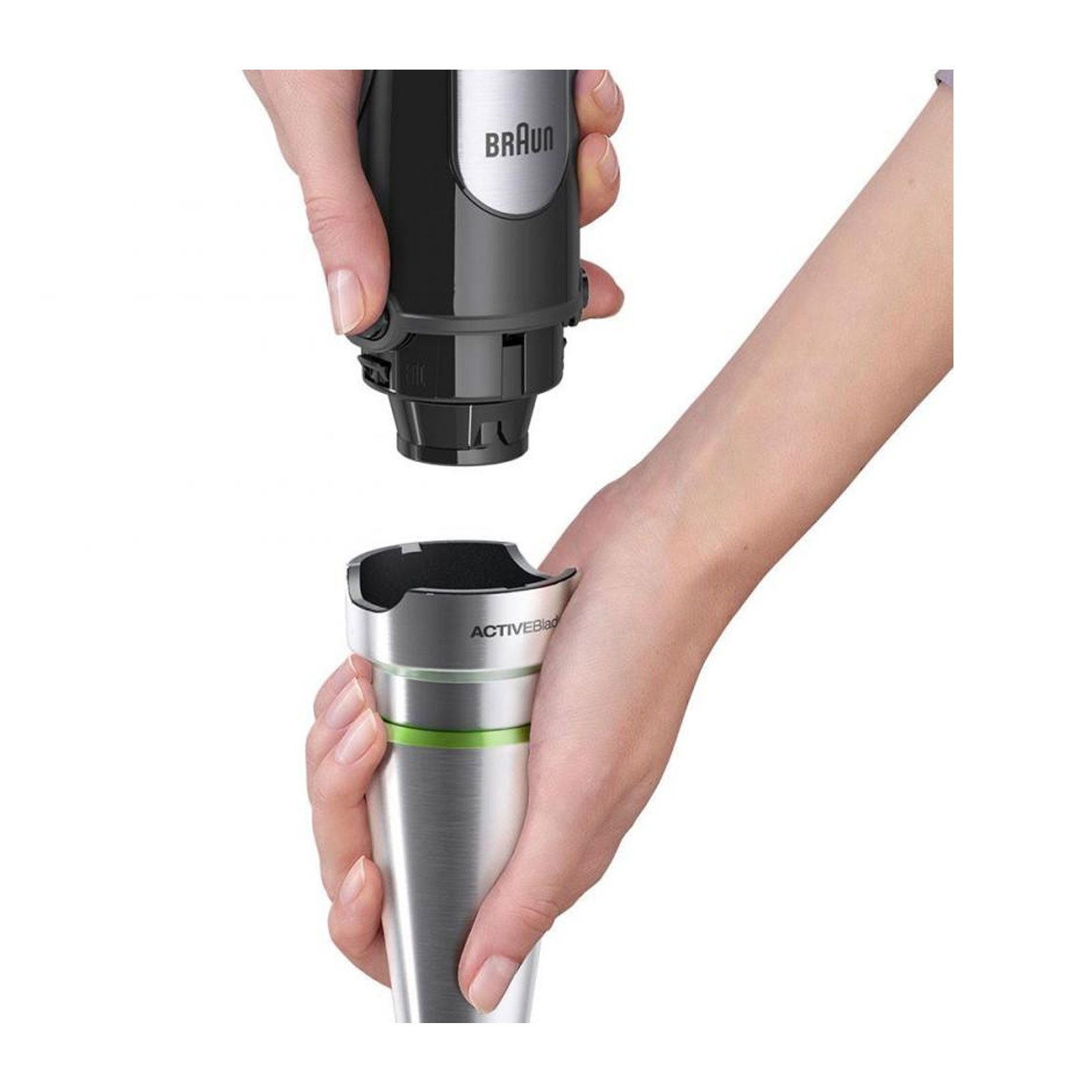 Braun Stabmixer MultiQuick 7 MQ 7025X - 1000W, Stufenlosregulierbar, Dynamische Klinge, 1000 W, Spritzschutz, Extra Mahlklinge, 350 ml Zerkleinerer, Schneebesen – Bild 5 von 5
