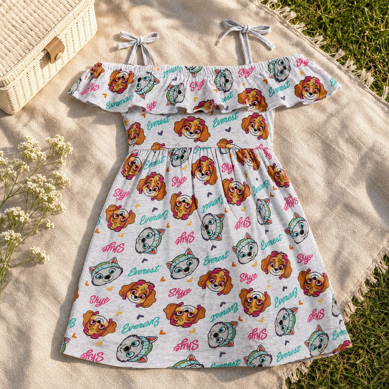PAW PATROL Sommerkleid Paw Patrol Skye Kinder Mädchen kurzarm Kleid Sommerkleid Gr. 98 -122