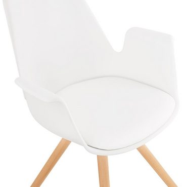 KADIMA DESIGN Esszimmerstuhl PANGU Sessel Plastic Polym Weiss (white,natural)