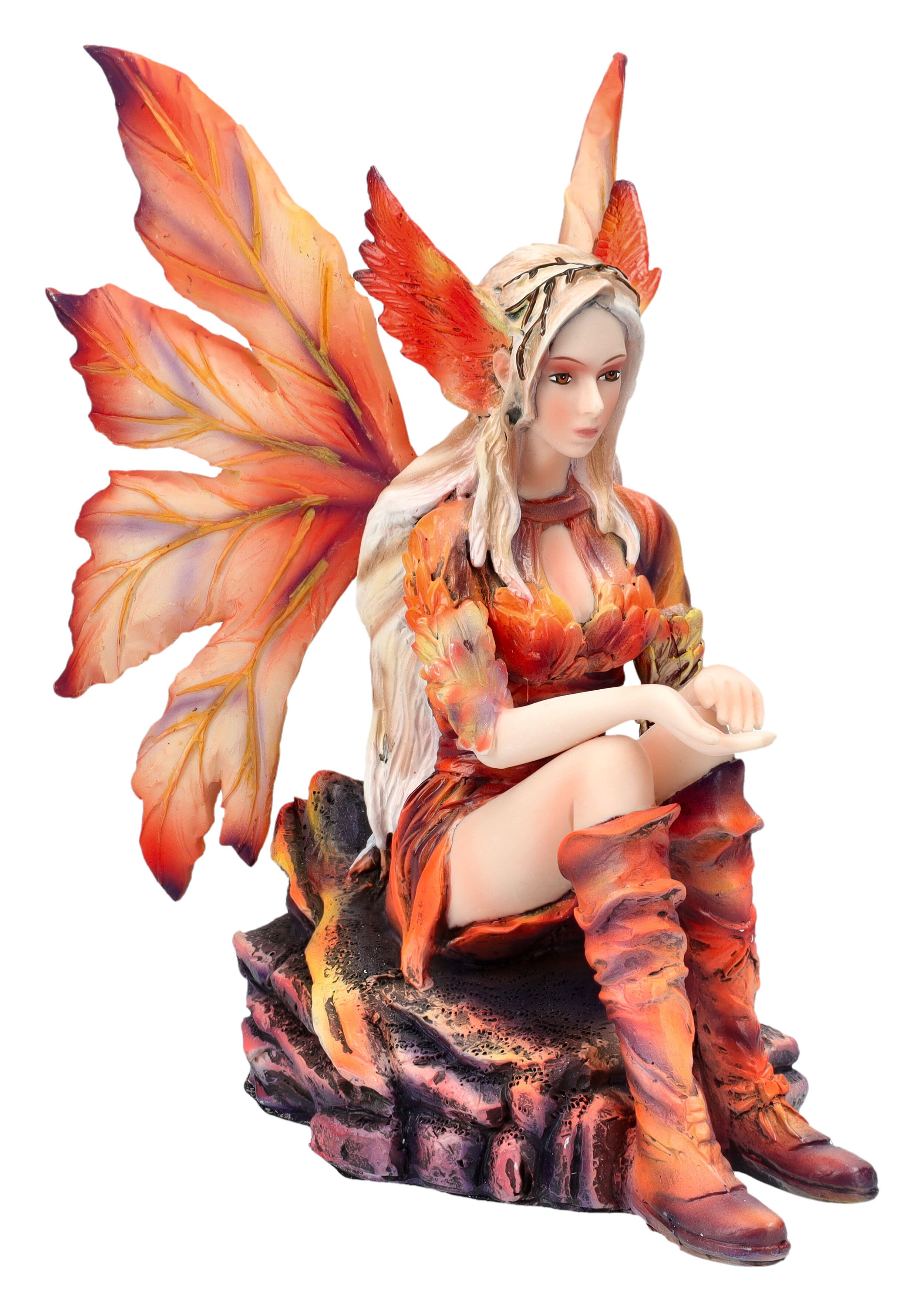 Figuren Shop GmbH Fantasy-Figur Elfenfigur Ignara – Feuer Element Elfe Fantasy Fee 17 cm Dekofigur