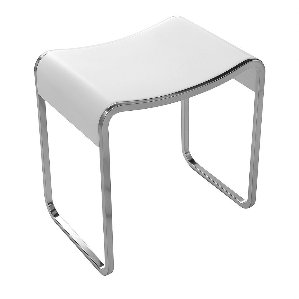 KZOAO Duschhocker Design Spa Badhocker aus Mineralguss Modell "Mailand", belastbar bis 150 kg