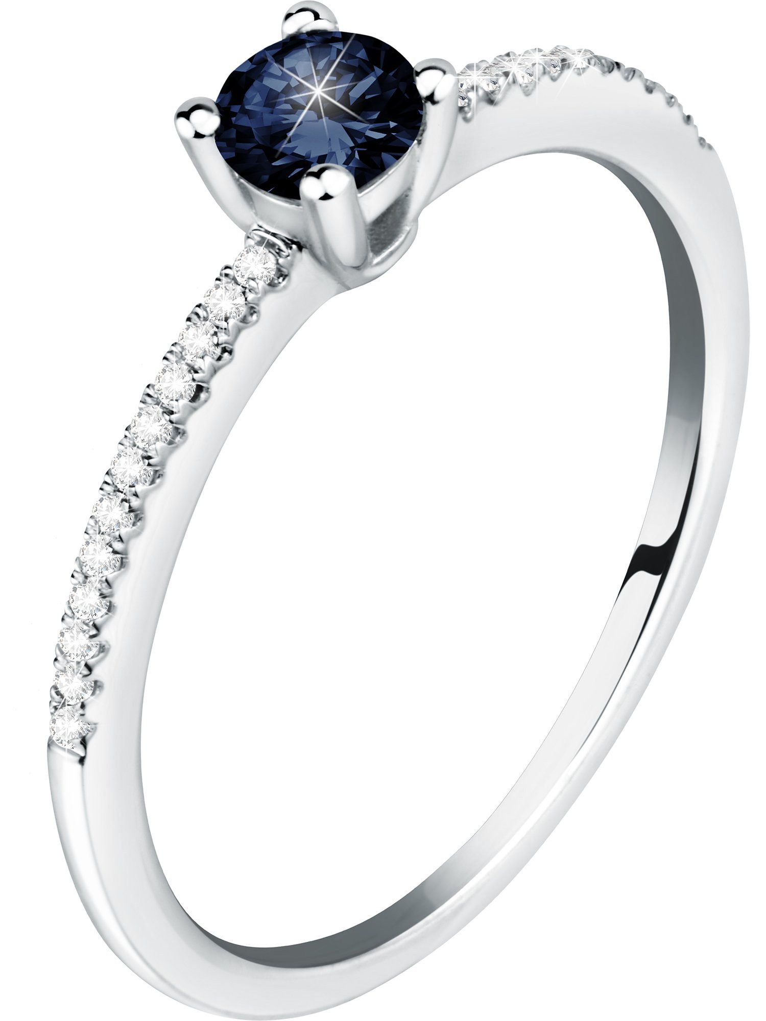 Goldring CHRIST Damen-Damenring 585er Weißgold 1 Saphir