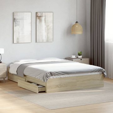 vidaXL Bett Bettgestell mit Schubladen Sonoma-Eiche 120x200cm Holzwerkstoff