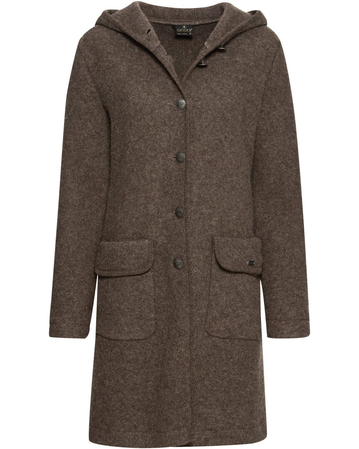 Geiger Wollmantel Kapuzen-Walkmantel