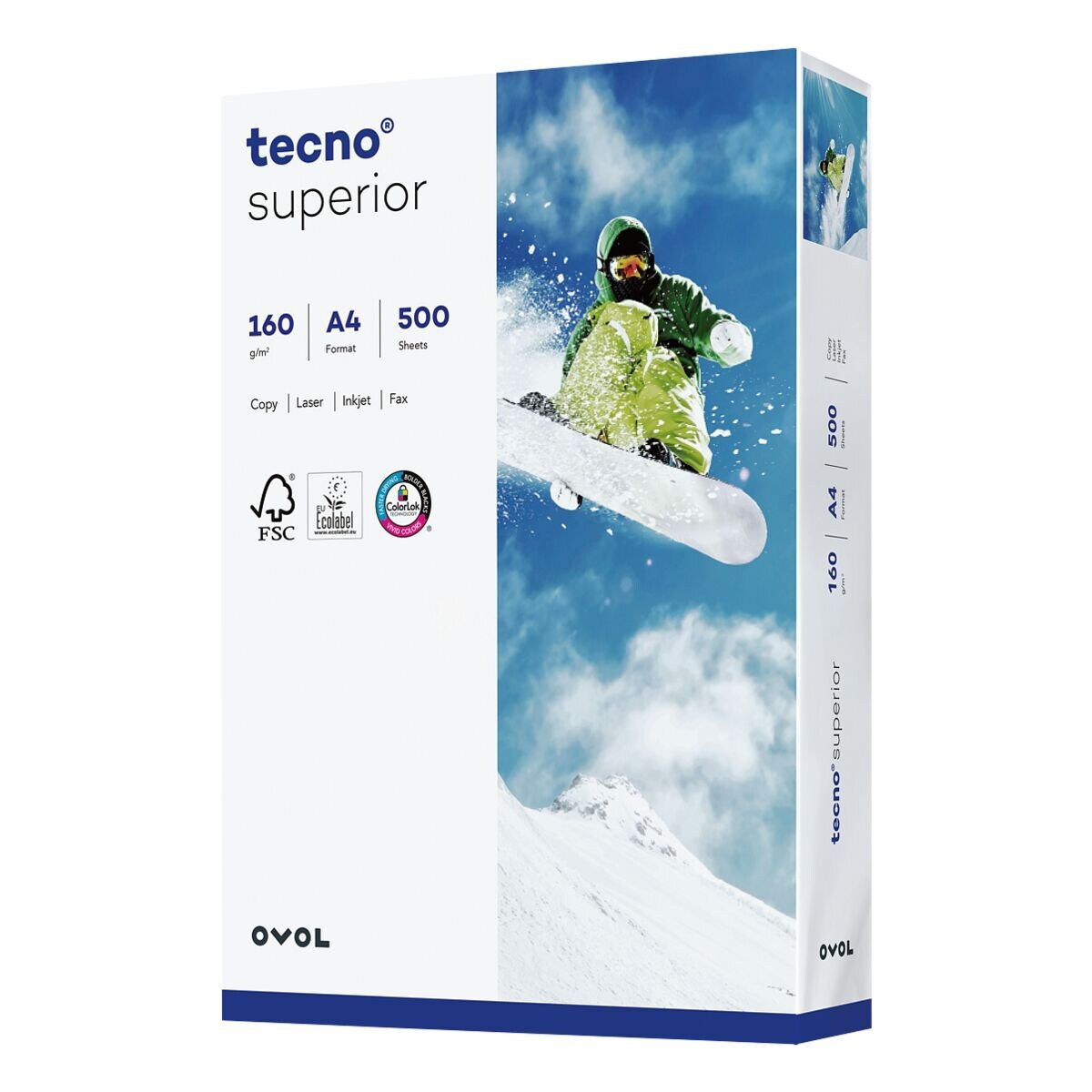 Inapa tecno Druckerpapier Superior, Format DIN A4, 160 g/m², 168 CIE, 250 Blatt