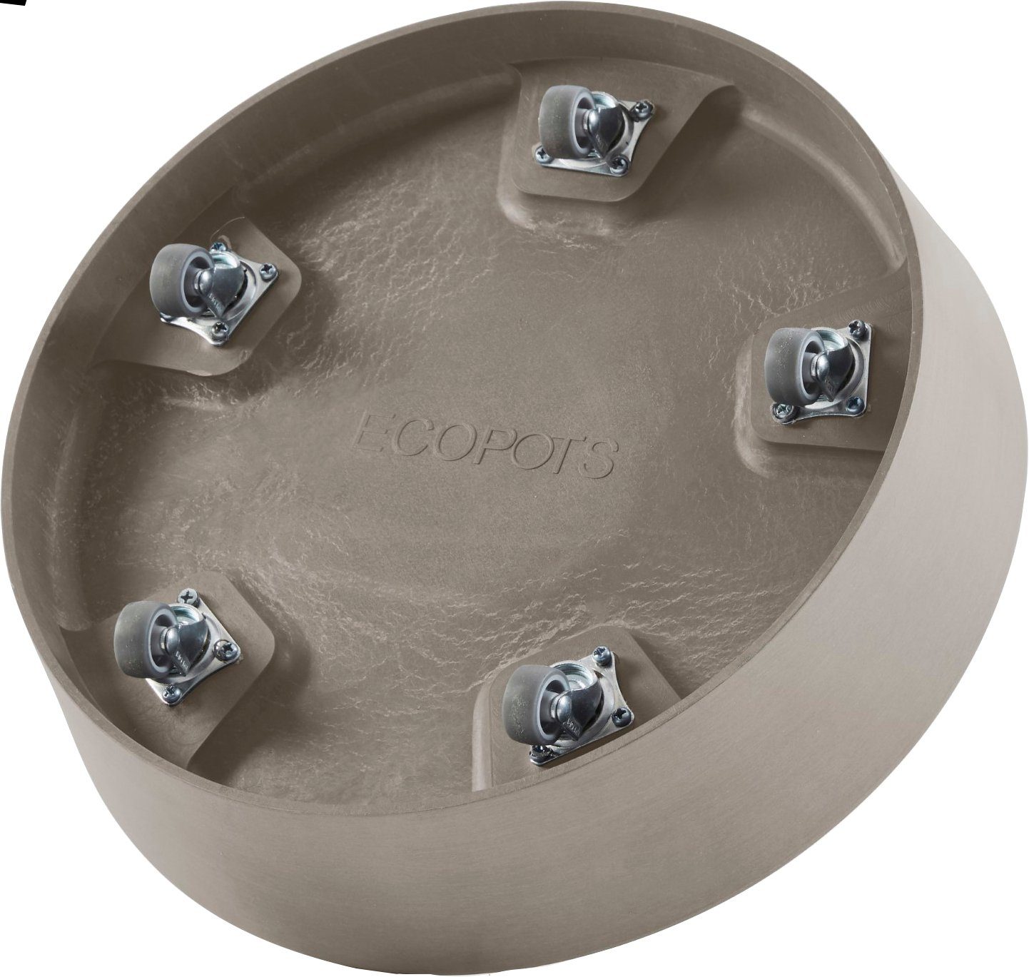 ECOPOTS Blumentopfuntersetzer SAUCER WHEELS Taupe, BxTxH: 41,5x41,5x9 cm günstig online kaufen