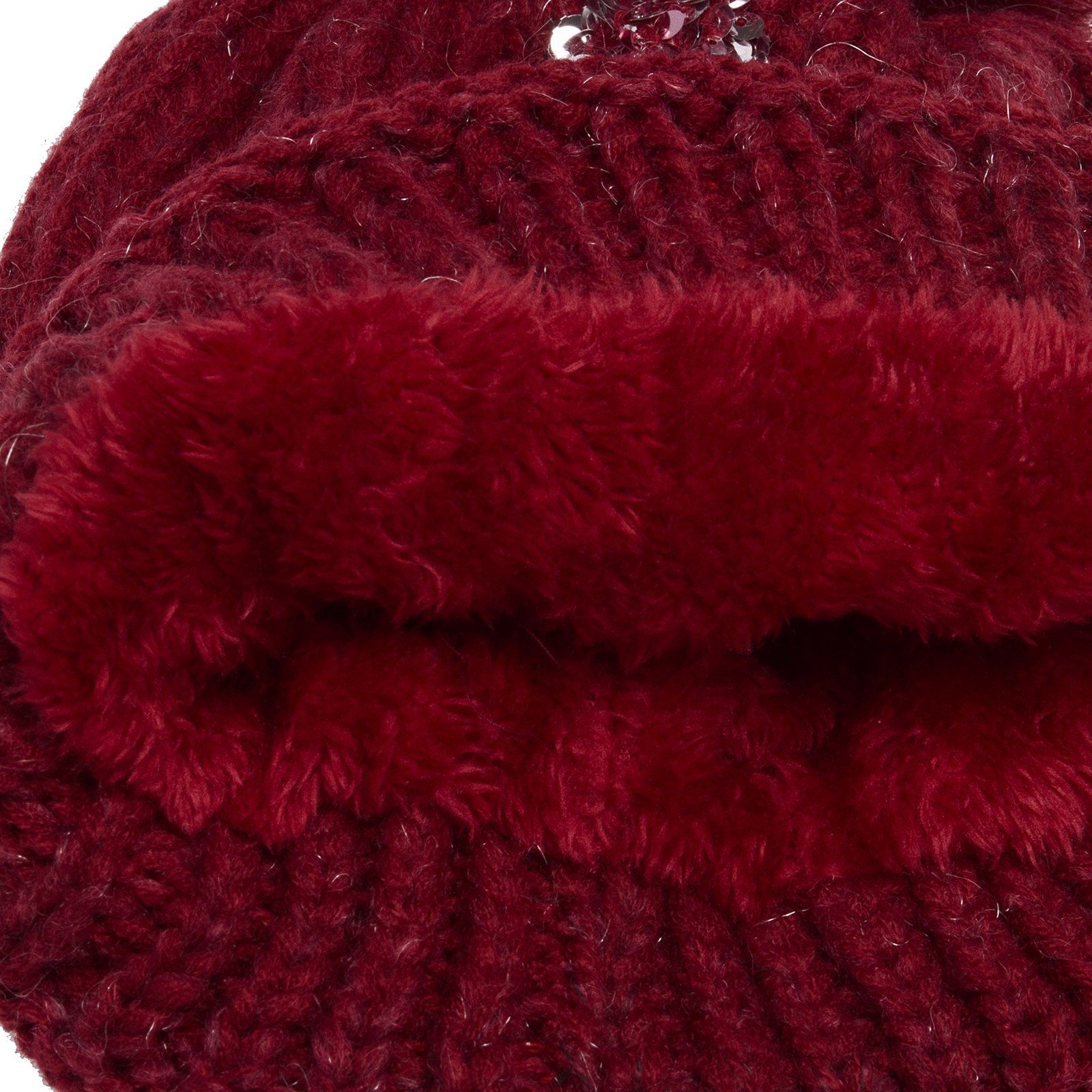 Caspar Bommelmütze MU161 Damen Strick Winter Mütze mit Pailletten Stern und günstig online kaufen