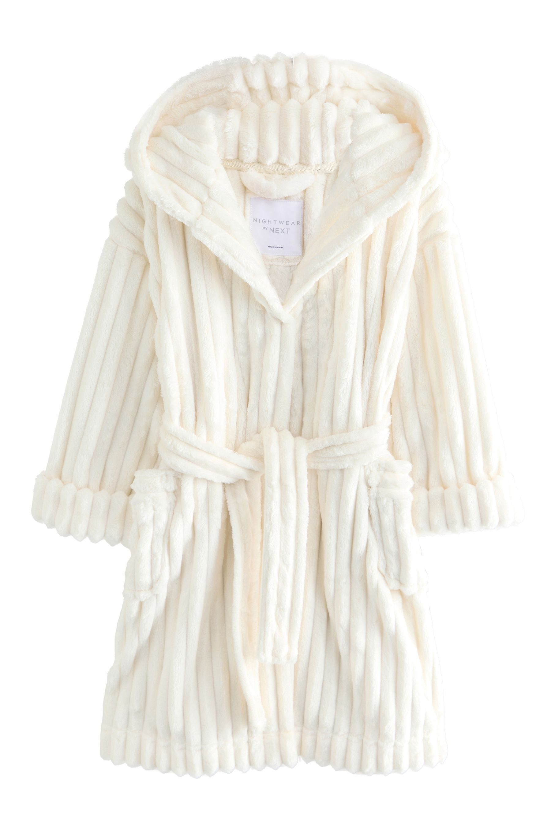 Next Kinderbademantel Bademantel aus Fleece und Cord, Polyester (recycelt)