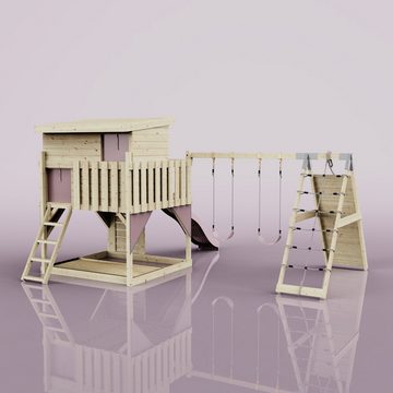PolarPlay Spielturm Aksel, Altrosa - Kinderschaukel