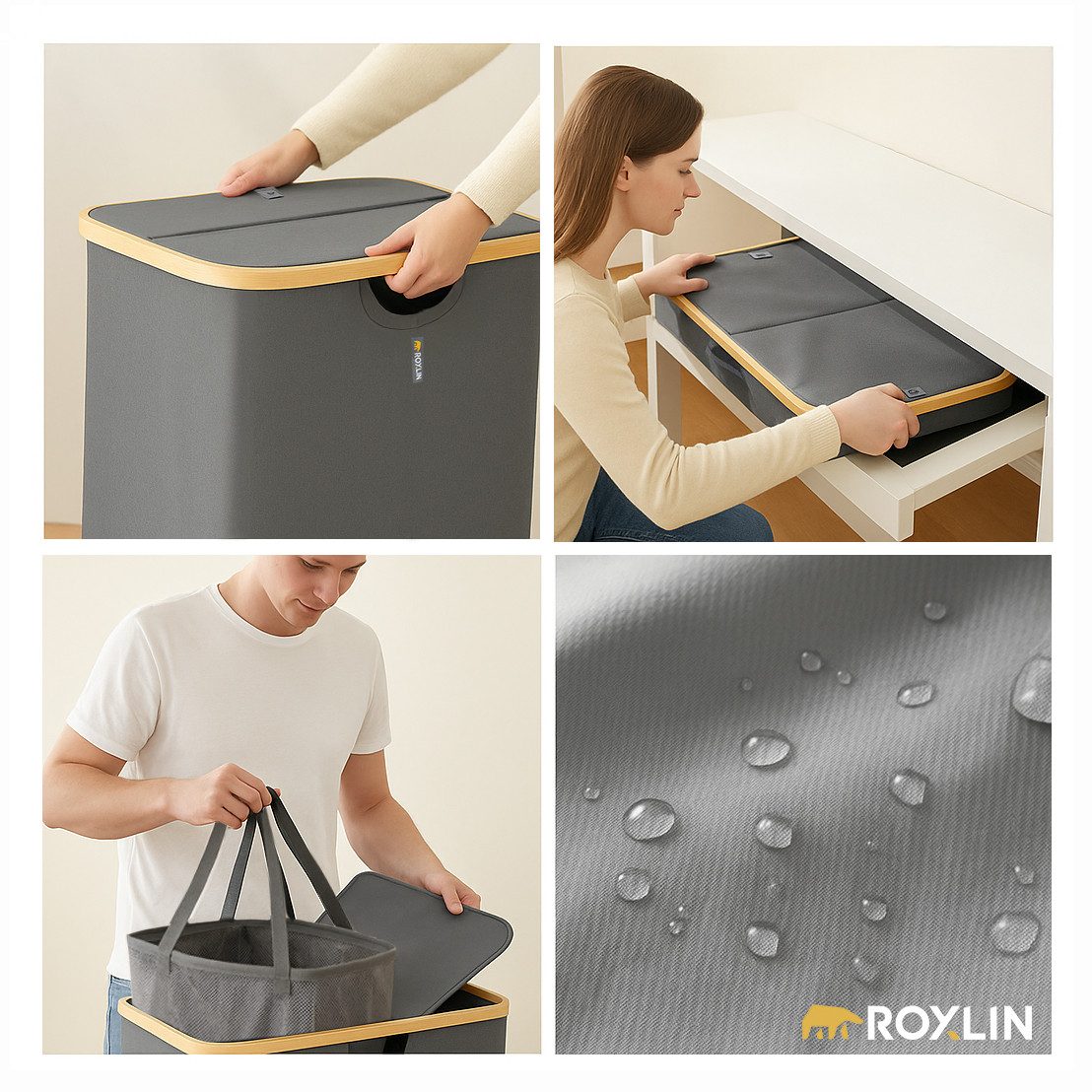 Roxlin Wäschekorb Wäschekorb 150L mit Deckel günstig online kaufen