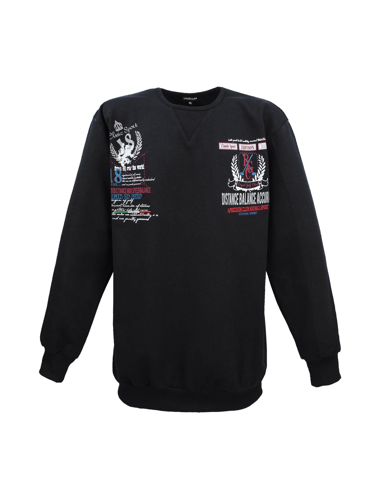 Lavecchia Sweatshirt Übergrößen Sweater LV-603 Sweat Pulli Pullover schwarz