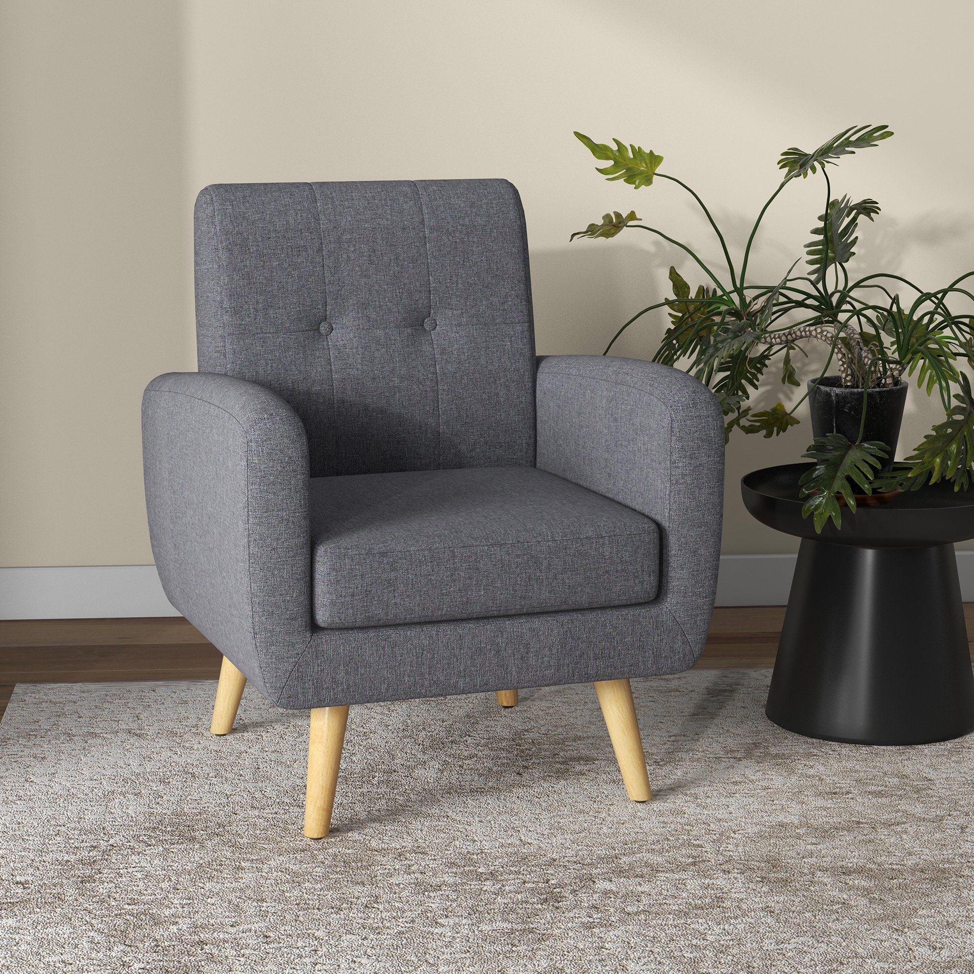 HOMCOM Sessel Polstersessel mit Leinenoptik im günstig online kaufen