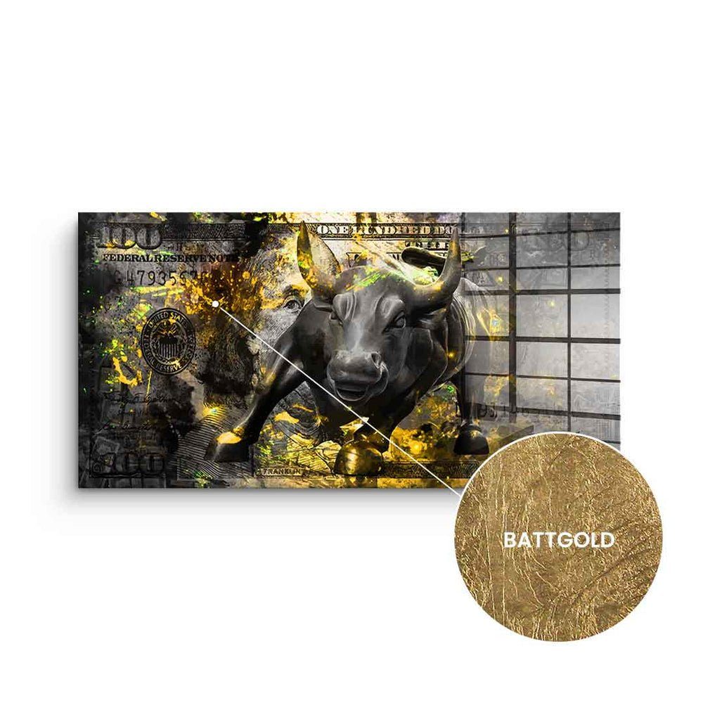 DOTCOMCANVAS® Acrylglasbild, Blattgoldbild, Gold, Goldbild, Panorama, Schwarz