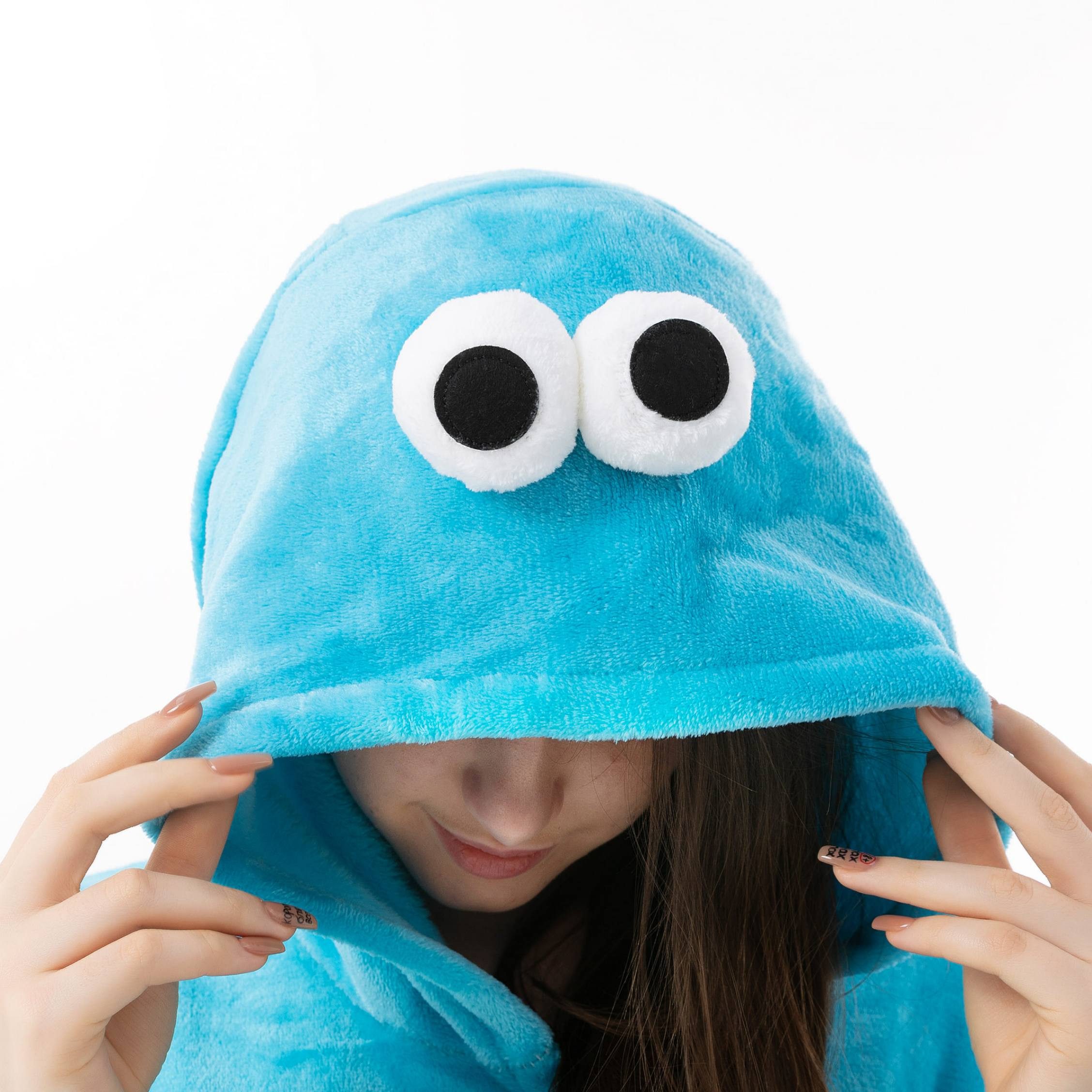 Katara Partyanzug Fantasy Figuren Jumpsuit Kostüm Erwachsene S-XL, Karneval - Kostüm, Kigurumi - Krümelmonster hellblau S (145-155cm)