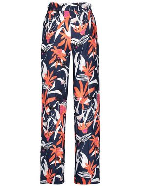 GERRY WEBER Stoffhose Gemusterte Leinenhose mit weitem Bein