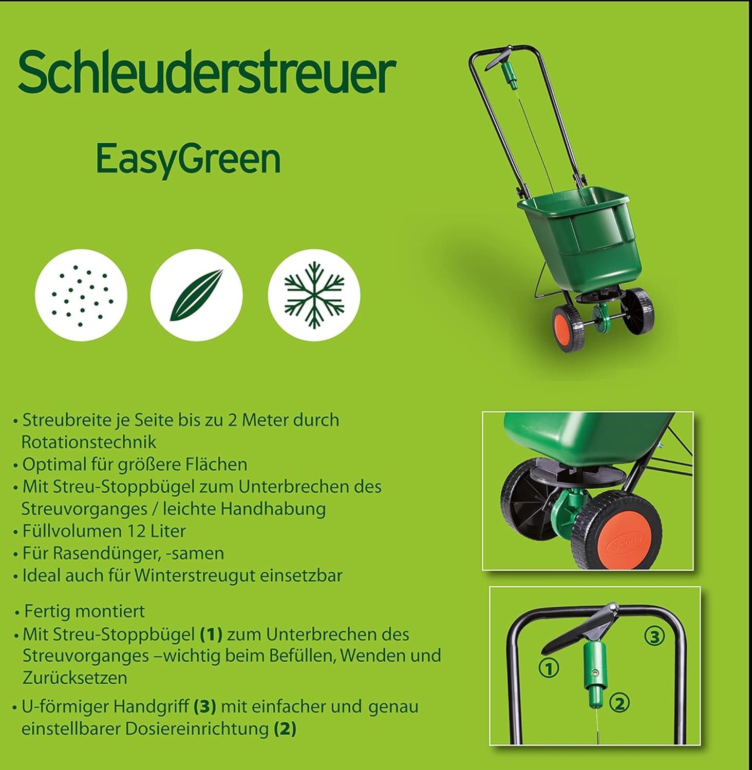 Thumbnail - Evergreen Streuwagen Substral EasyGreen Universal-Schleuderstreuer Streuwagen