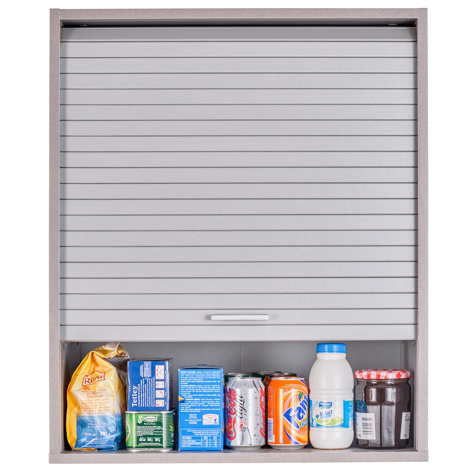 SIMMOB Rollladenschrank Küchenschrank Oberschrank Hängeschrank mit Rollladentür Aluminium