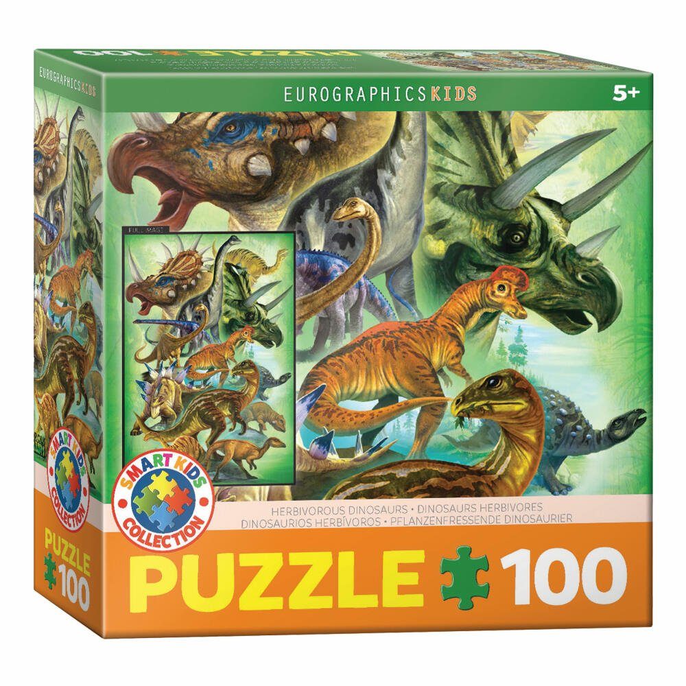 EUROGRAPHICS Puzzle Pflanzenfressende Dinosaurier, 100 Puzzleteile