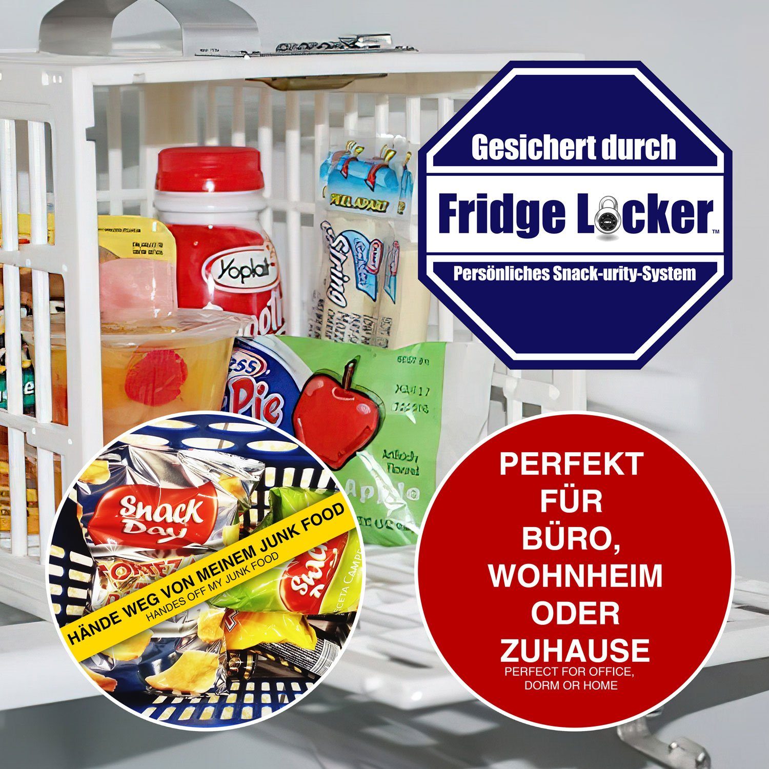 (Fridge Kühlschrankbox Tresor-Box Goods+Gadgets Aufbewahrungssystem Kühlschrank Locker), Kühlschrankschloss,