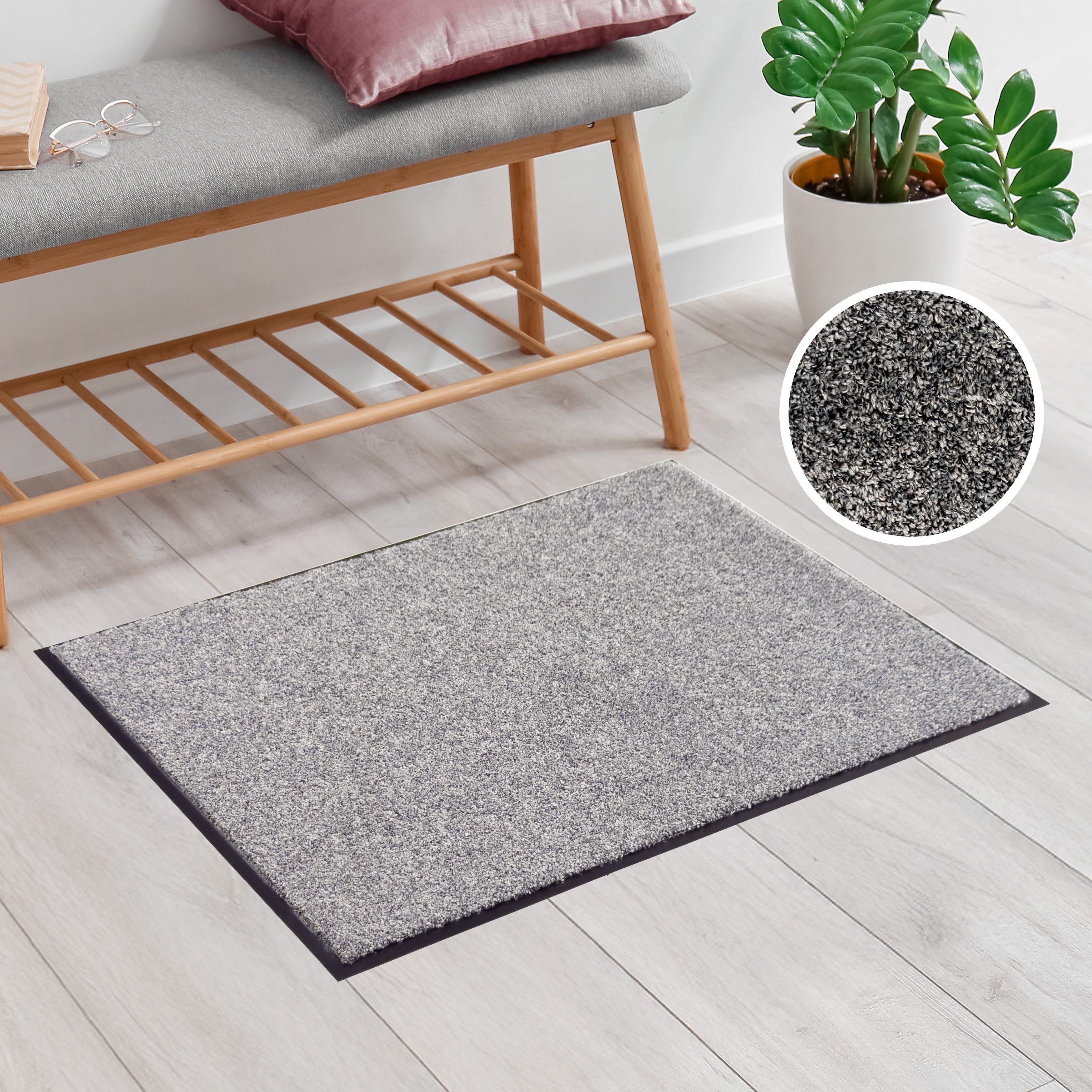 OTTO home Fußmatte Vianne, Schmutzfangmatte Indoor, für Hausflur und Eingangsbereiche, rechteckig, Höhe: 10 mm, Eingangsmatte, rutschfeste Unterseite, meliert, waschbar