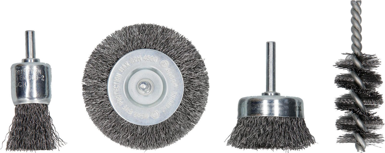 BOSCH Lochsäge Bosch Drahtbürsten-Set 4 tlg