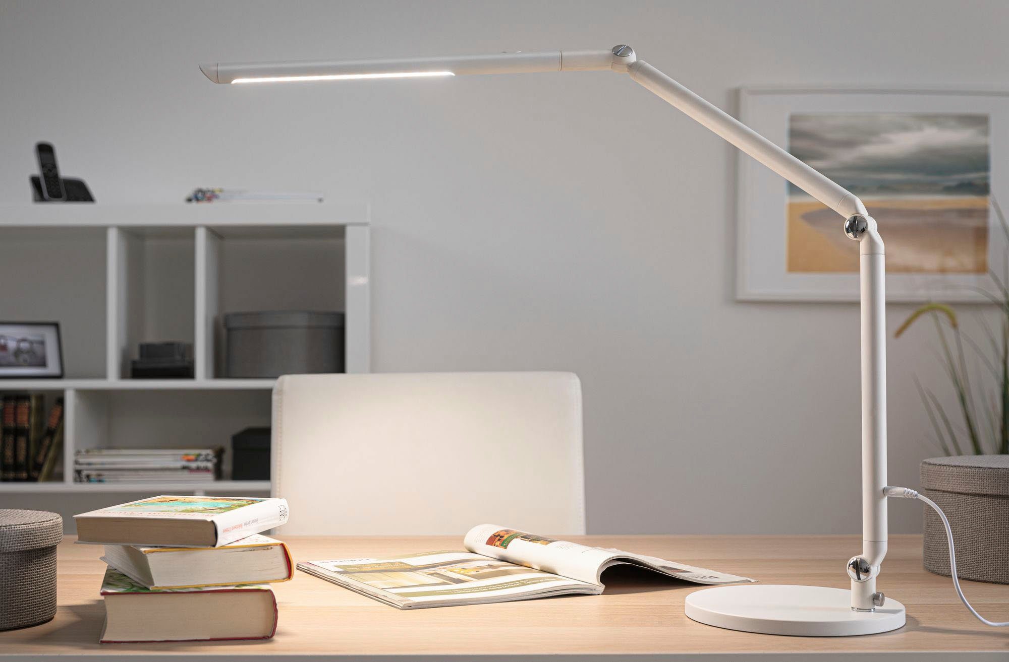 Paulmann LED Schreibtischlampe integriert, 230V, 3-step-dimmbar Warmweiß LED FlexBar Tageslichtweiß, fest