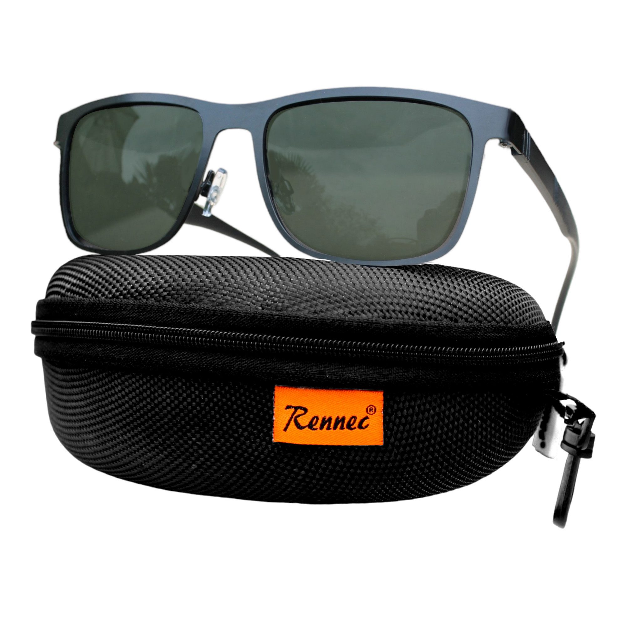 Rennec Sonnenbrille (1x Herren Brille mit Hardcase und Brillenbeutel) Recht günstig online kaufen