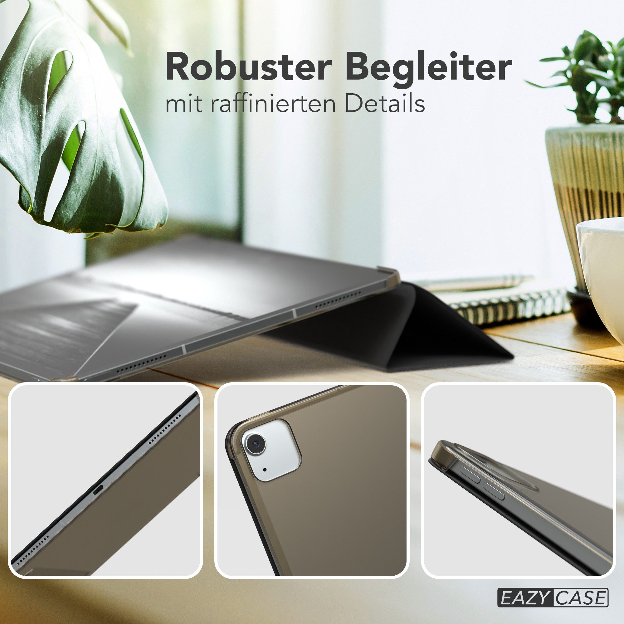 EAZY CASE Tablet-Hülle Smart Case Apple für iPad Air 13 (2024) 13 Zoll, Hülle mit Standfunktion Tablet Klapphülle Anti-Kratz Tasche Schwarz – Bild 4 von 5