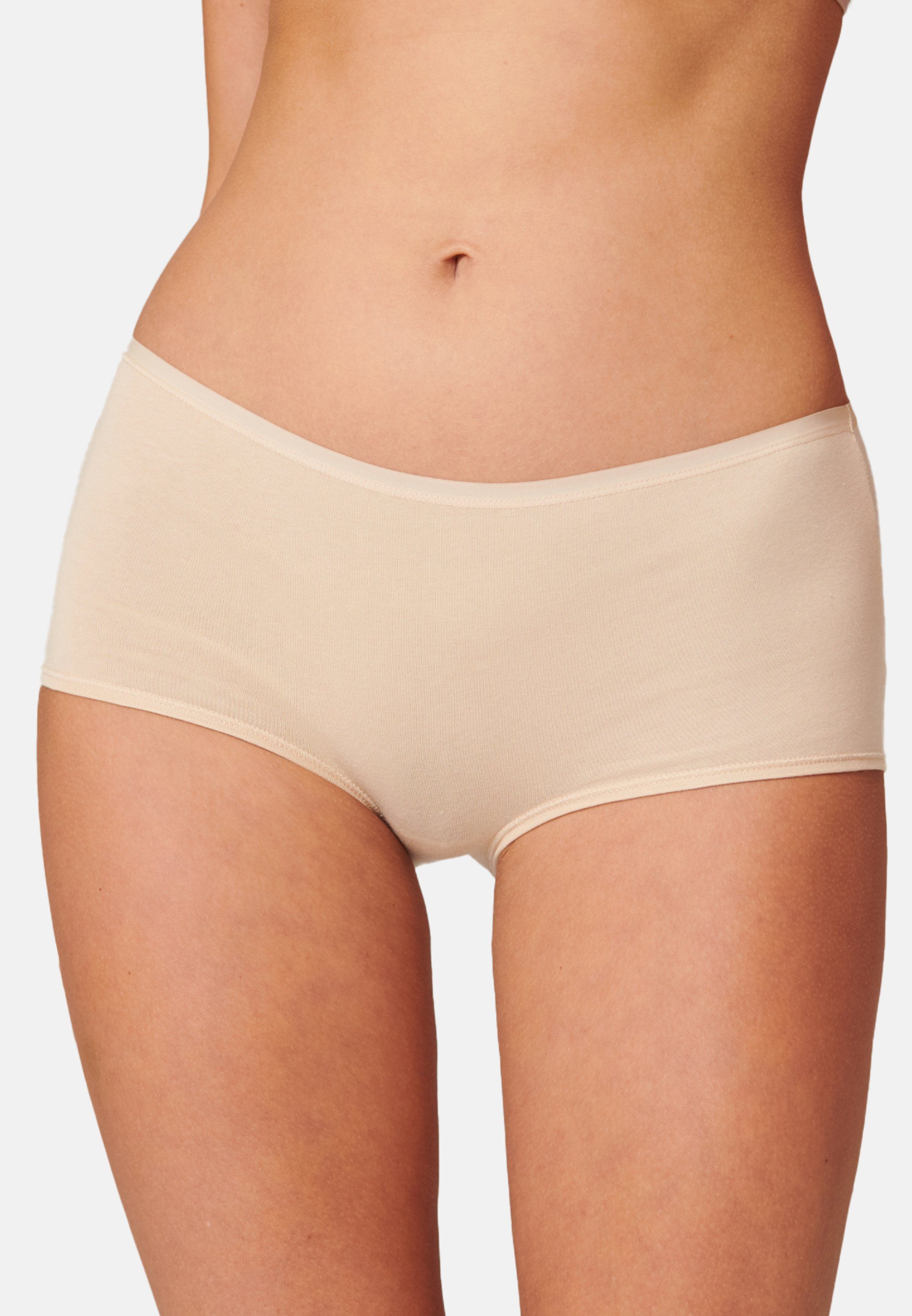 Baumwolle - 95/5 Shorts Bund Pack und Besonders 2-St) Panty - Nähte (Spar-Set, Sand Schiesser 2er supersofter flache Organic Cotton