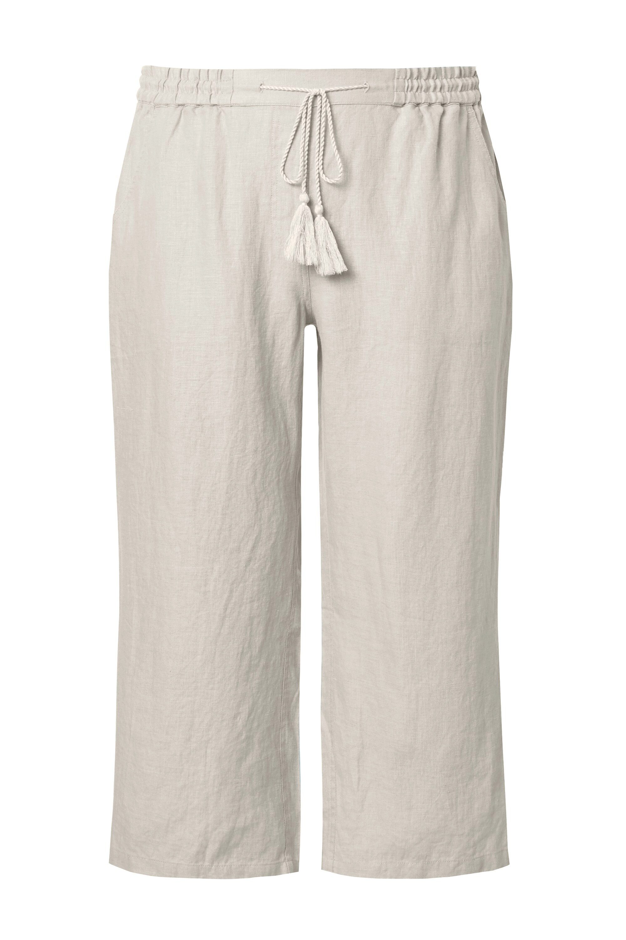 Ulla Popken Funktionshose 7/8-Leinenhose elastischer Bund natürlich kühl günstig online kaufen