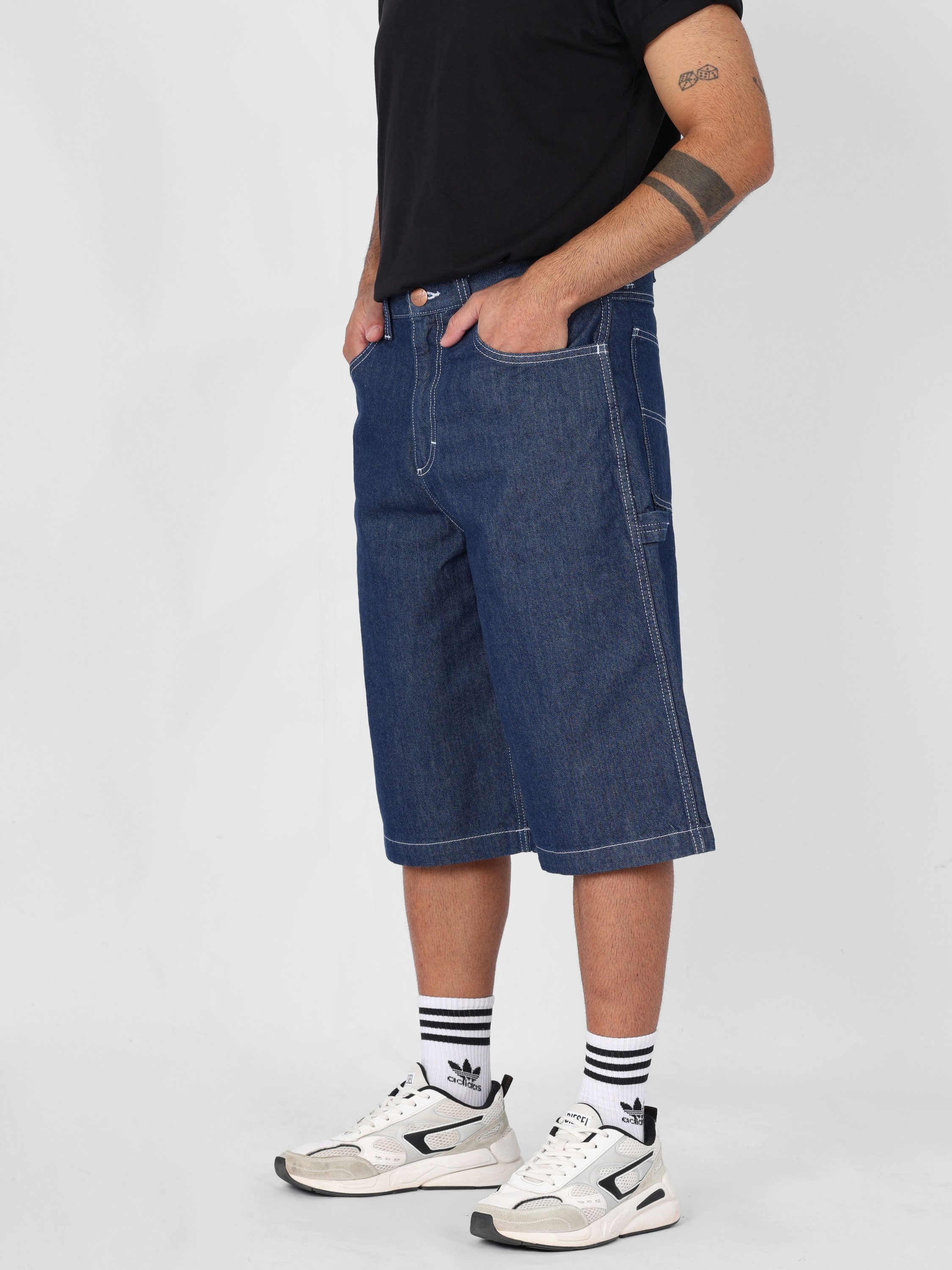 Wrangler Jeansshorts Loose Fit - CJ SKATER SHORTS RINSE mittlere Leibhöhe, ohne Stretch