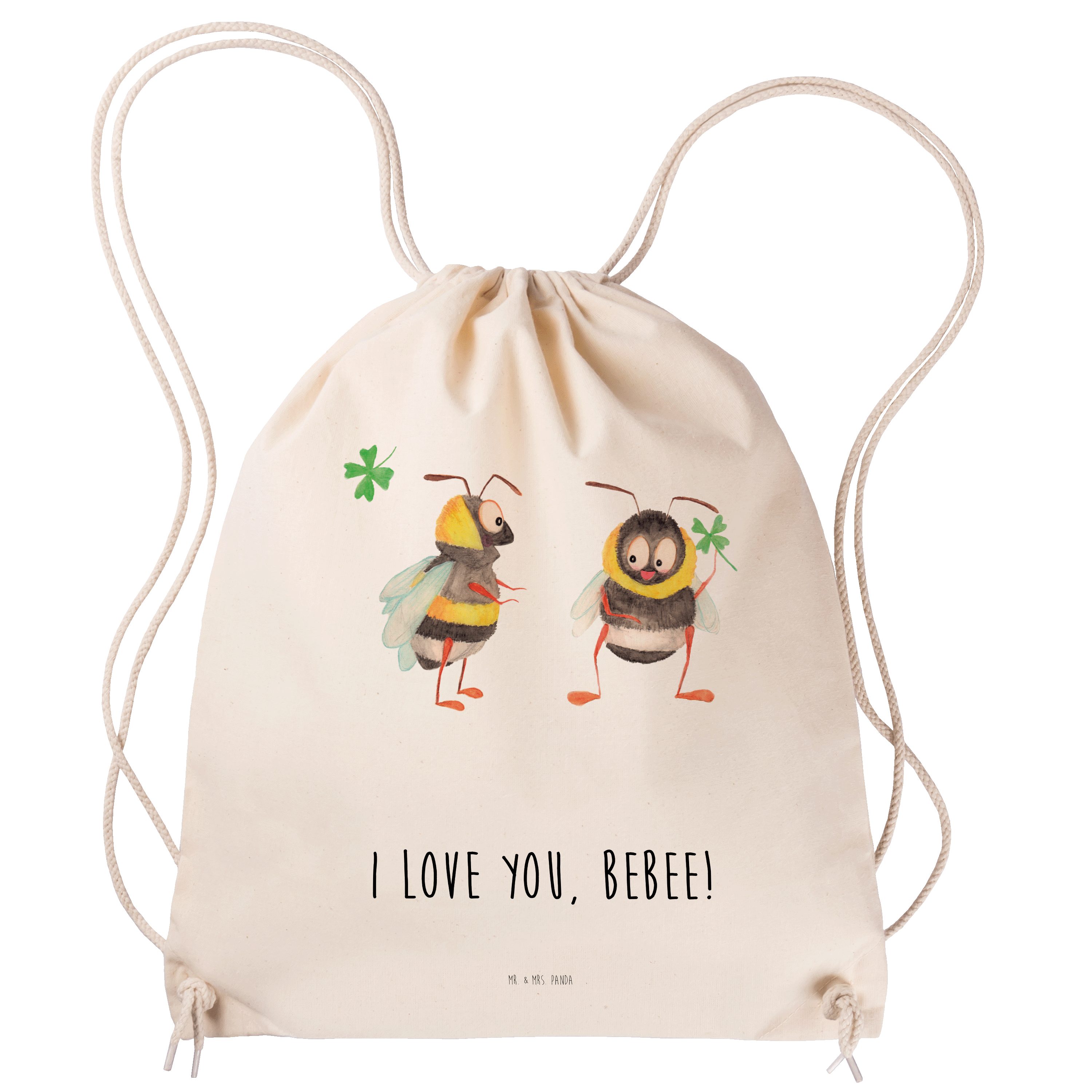 Mr. & Mrs. Panda Sporttasche Bienen Paar - Transparent - Geschenk, Ehefrau, Geschenk für Partner, (1-tlg)