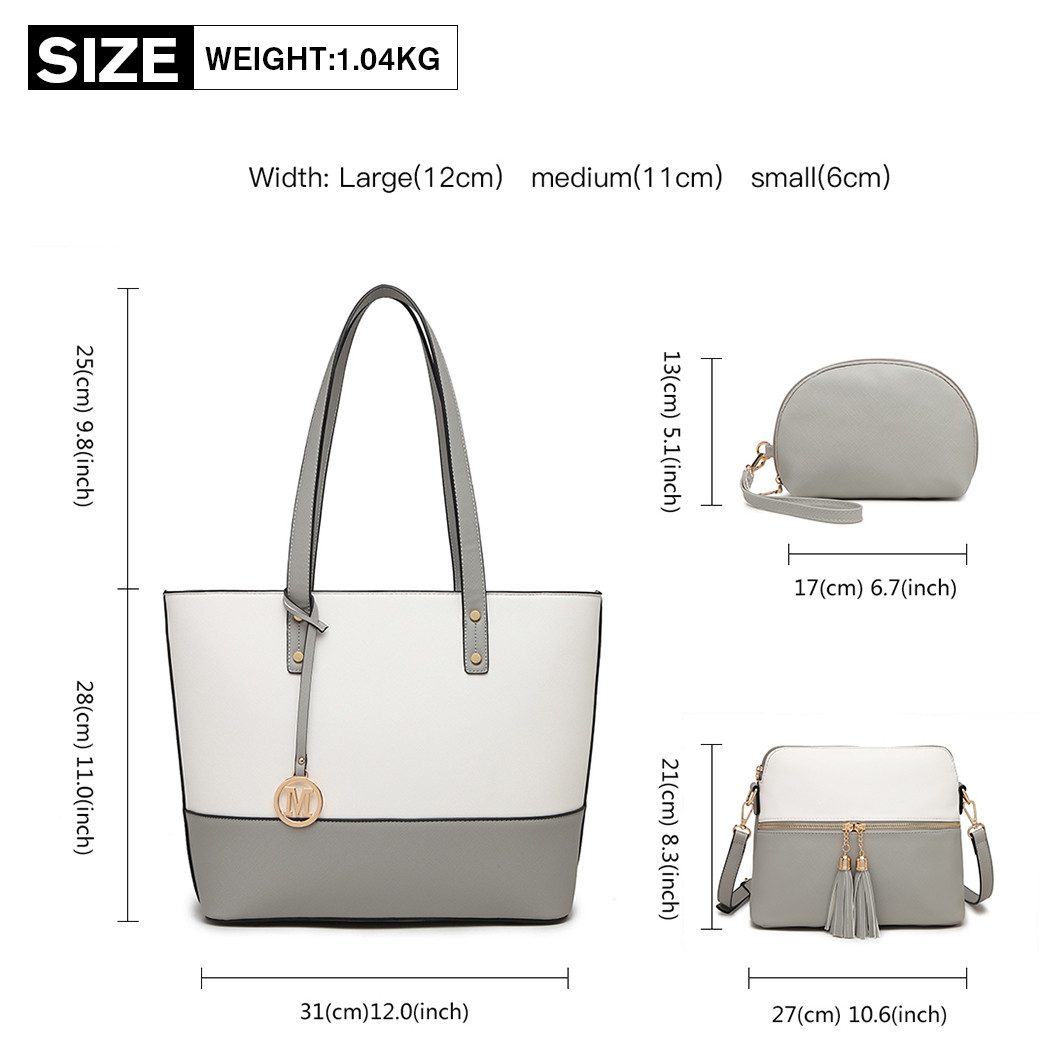Miss Lulu Handtasche Damen 3-in-1 Handtaschen-Set günstig online kaufen