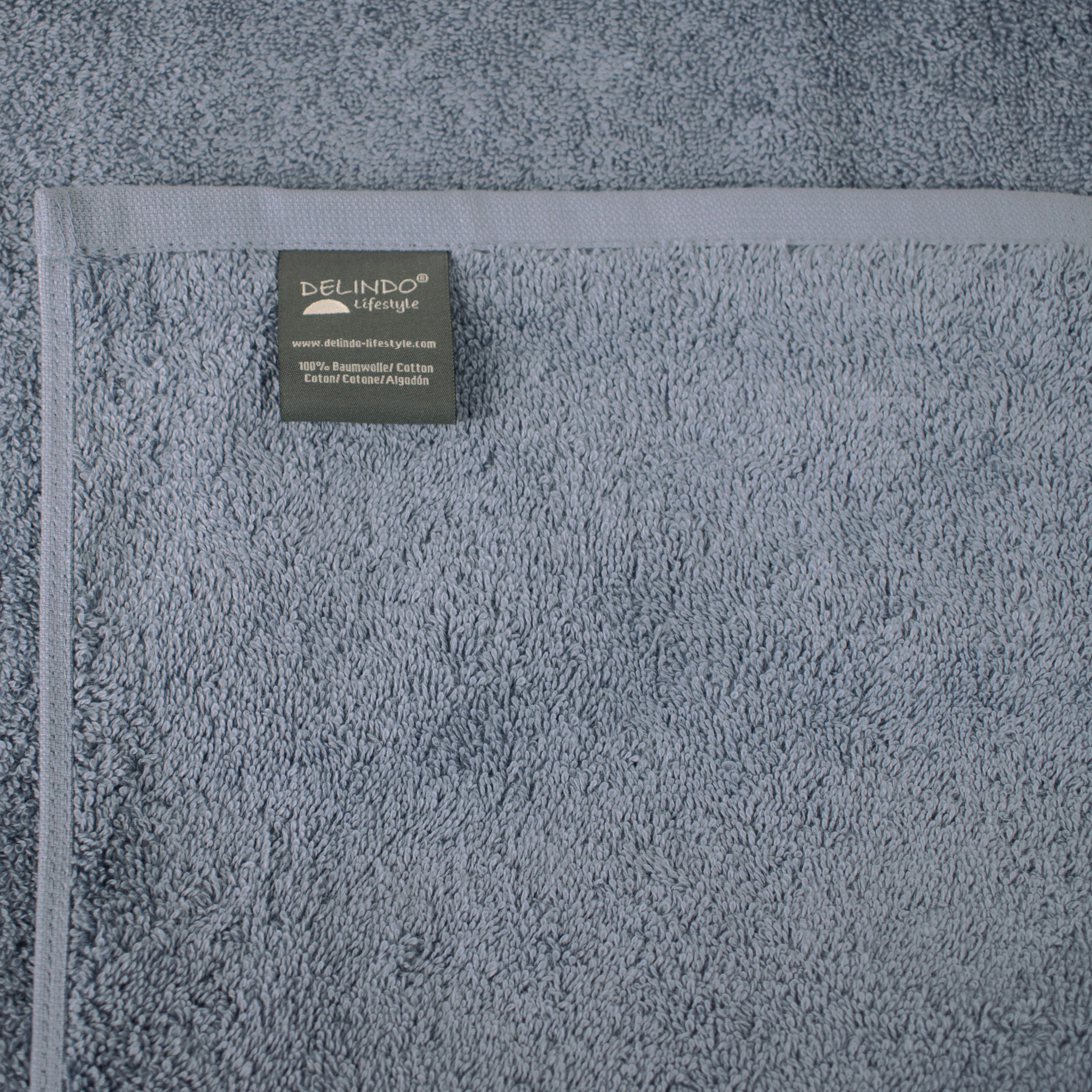 blau eingewebtem Delindo Schriftzug (1-St), Lifestyle Baumwolle Colares, mit Saunatuch Saunatuch