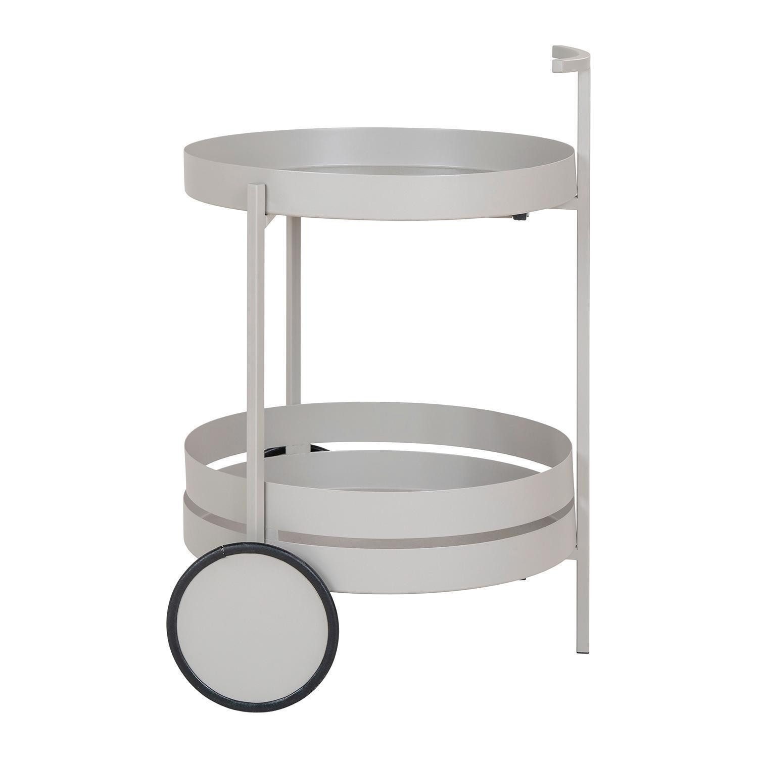 House Nordic Beistellwagen BEJA BAR, Grau, Stahl, mit 2 Rollen, B 50 x H 61 x T 40 cm – Bild 4 von 5