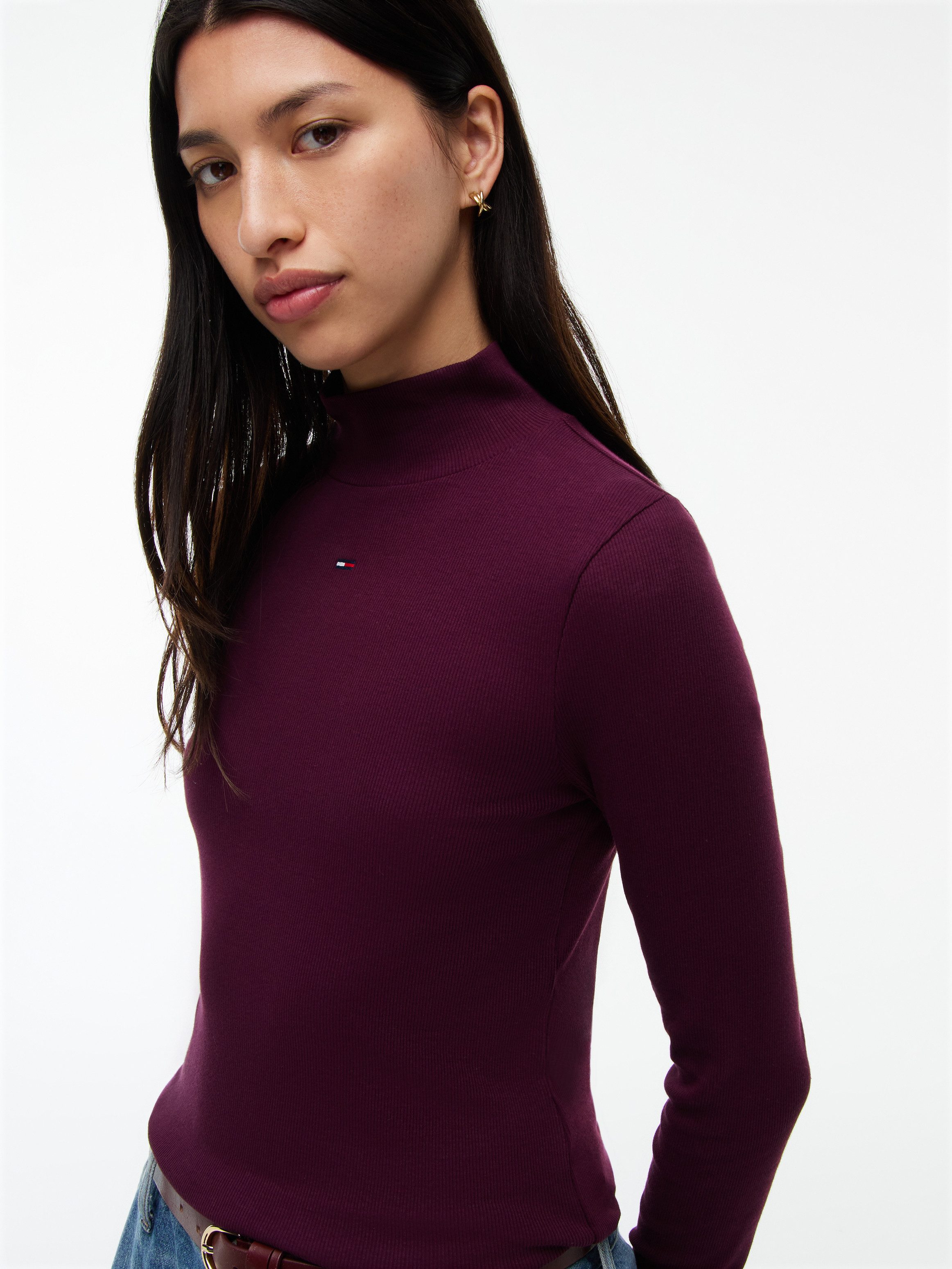 Tommy Jeans Langarmshirt TJW ESSENTIAL MOCK NECK Baumwollmischung – Bild 2 von 5