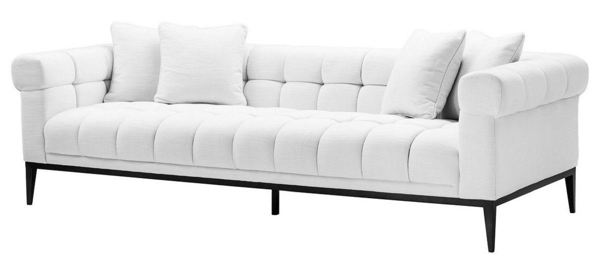 Schwarz 98 Wohnzimmer 240 Sofa 69 - x Wohnzimmer / - 4 - Padrino Luxus Weiß mit Sofa Kissen H. Luxus x Möbel Casa Sofa Möbel cm