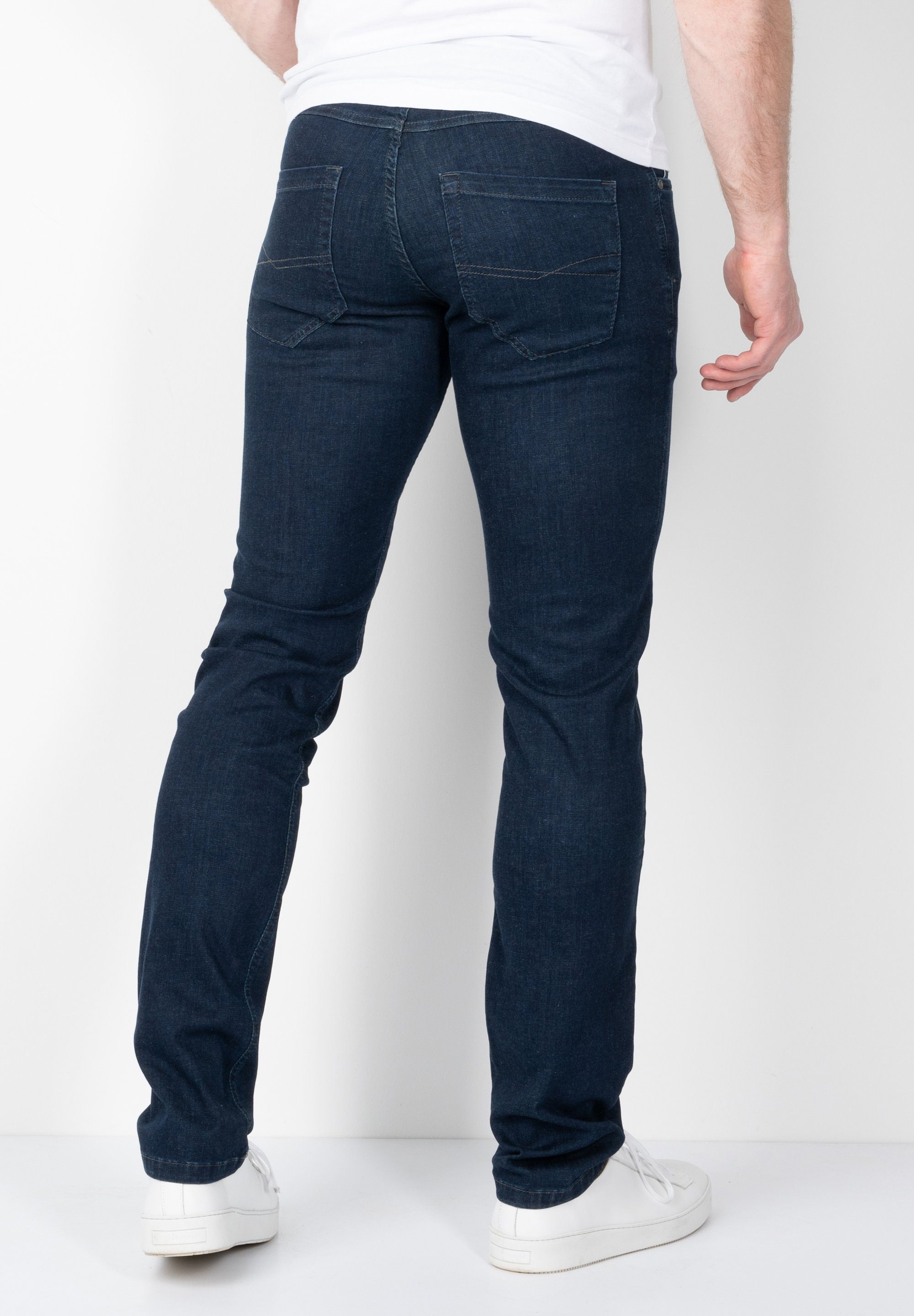 Fitted Straight-Jeans dark in navy Super Fit Stretch SUNWILL