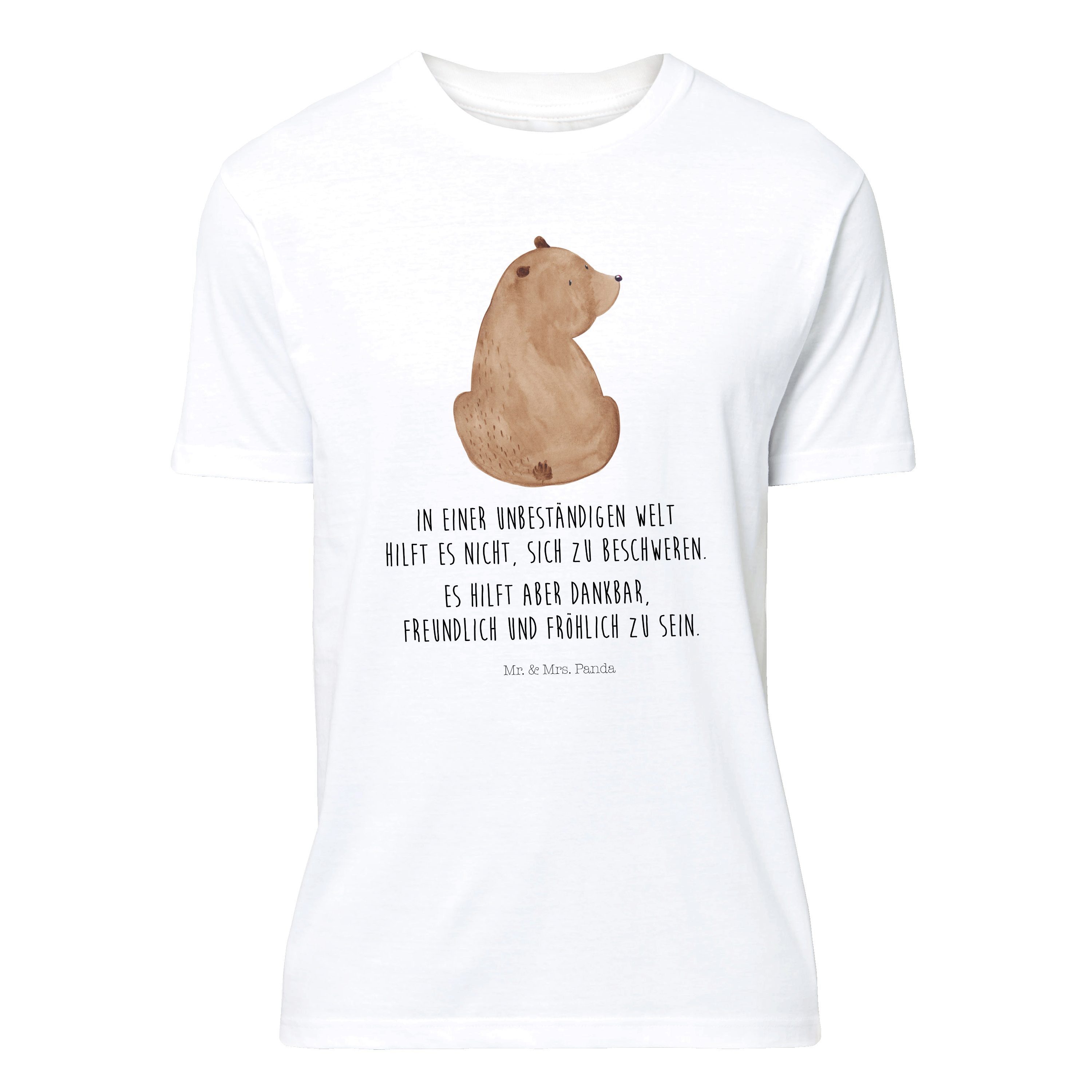 T-Shirt Bär Schulterblick - Weiß - Shirt, T-Shirt