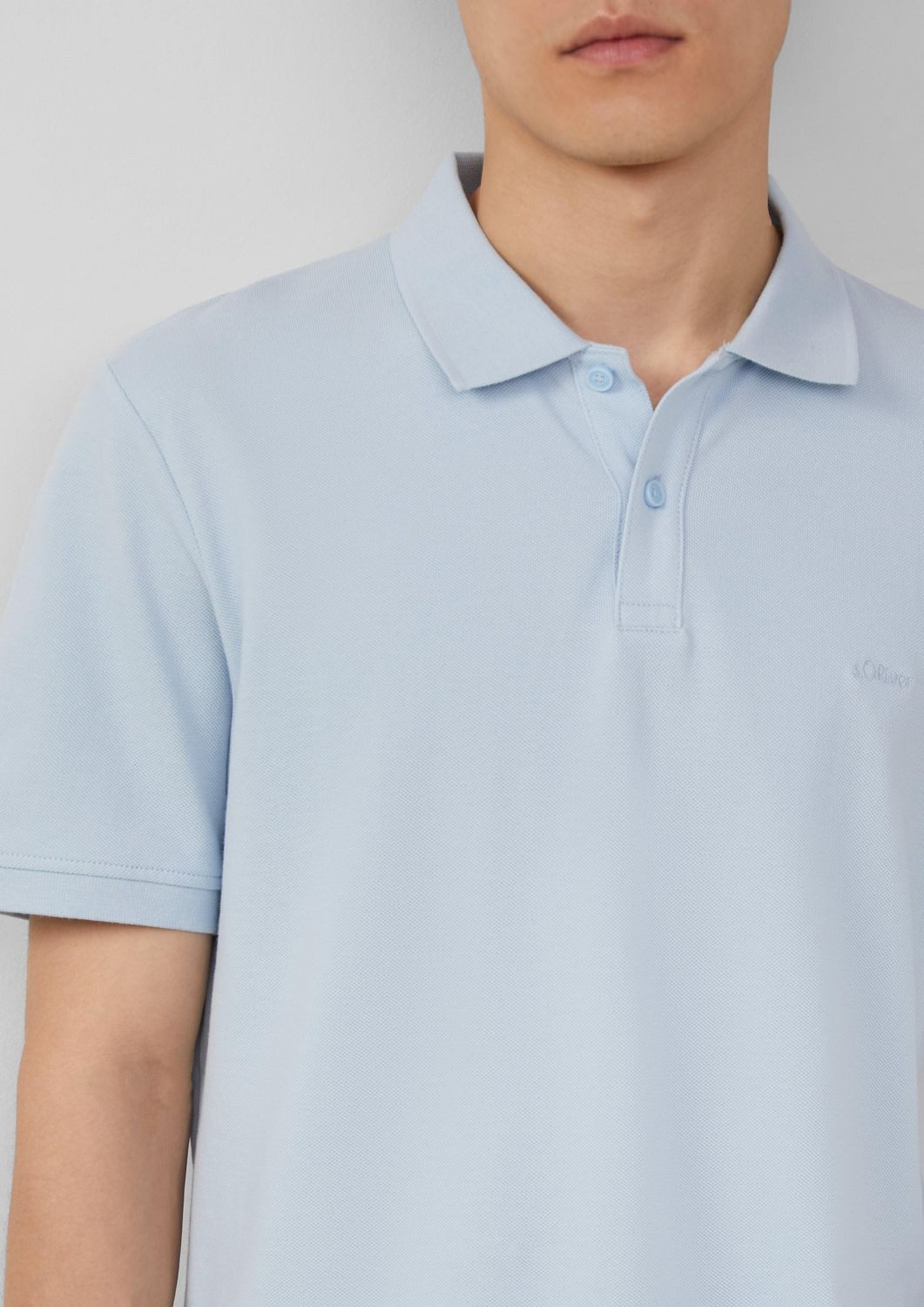 s.Oliver Kurzarmshirt Poloshirt aus Baumwollpiqué Logo günstig online kaufen