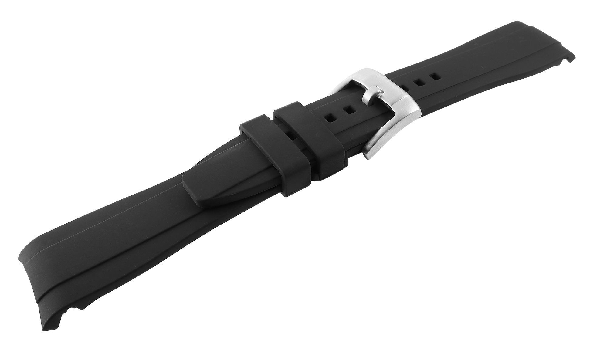 Engelhardt Uhrenarmband 8400081 Silikon, Dornschließe, schwarz, 20 und 22 mm