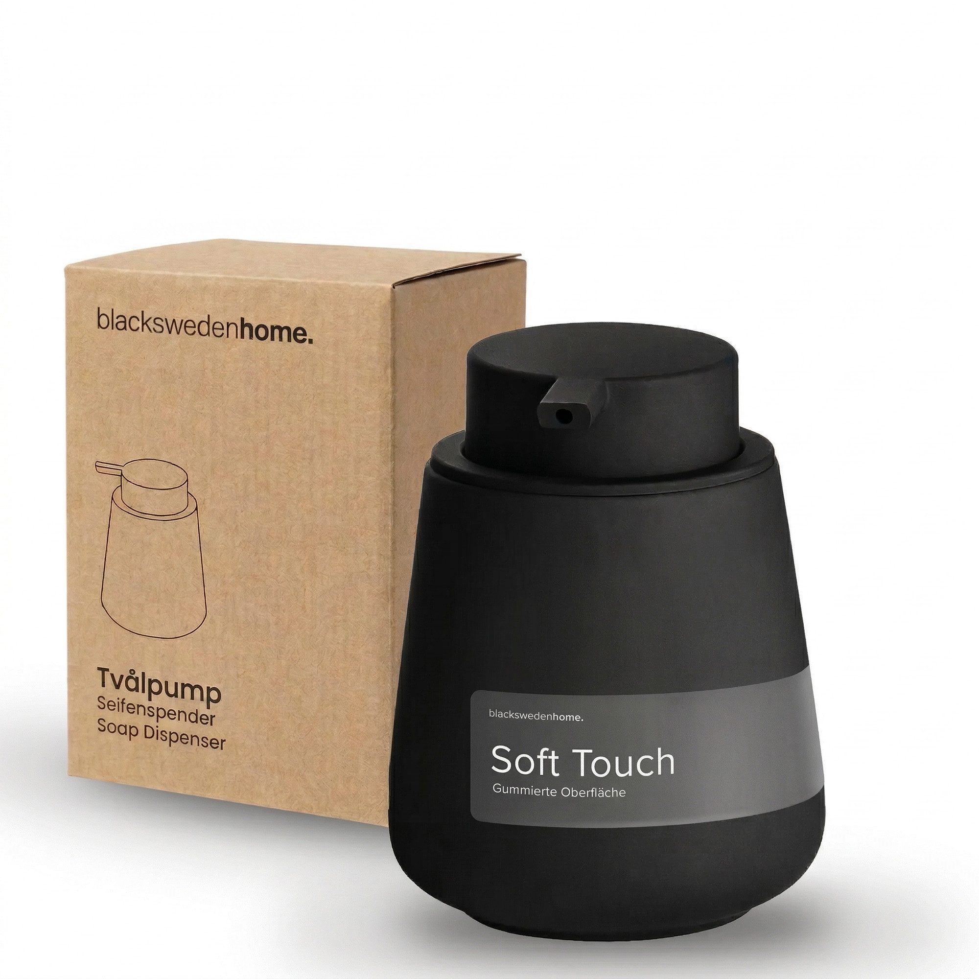 blackswedenhome. Seifenspender Seifenspender aus Keramik mit Soft Touch Oberfläche - Modernes Design, Soft Touch Oberfläche