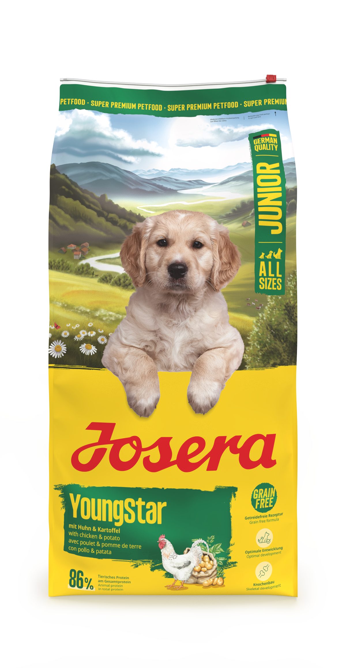 Josera YoungStar 12,5kg, Trockenfutter für: Hunde, Junior All Size, für wachsende Hunde aller Rassen