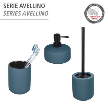 WENKO Seifenspender Avellino, (1-tlg), Blau, Keramik, 380 ml