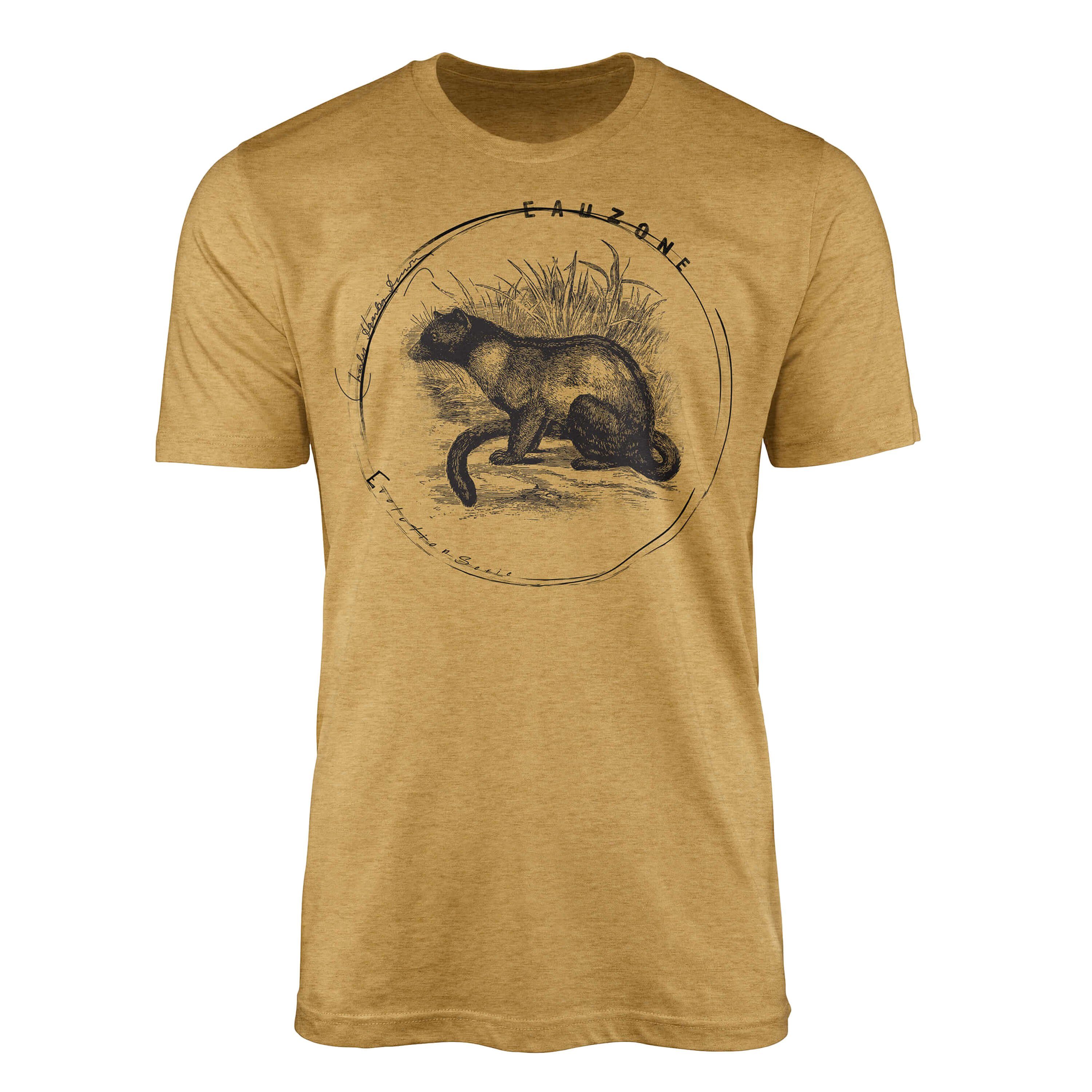 Sinus Art T-Shirt Evolution Herren T-Shirt Arctogale Antique Gold