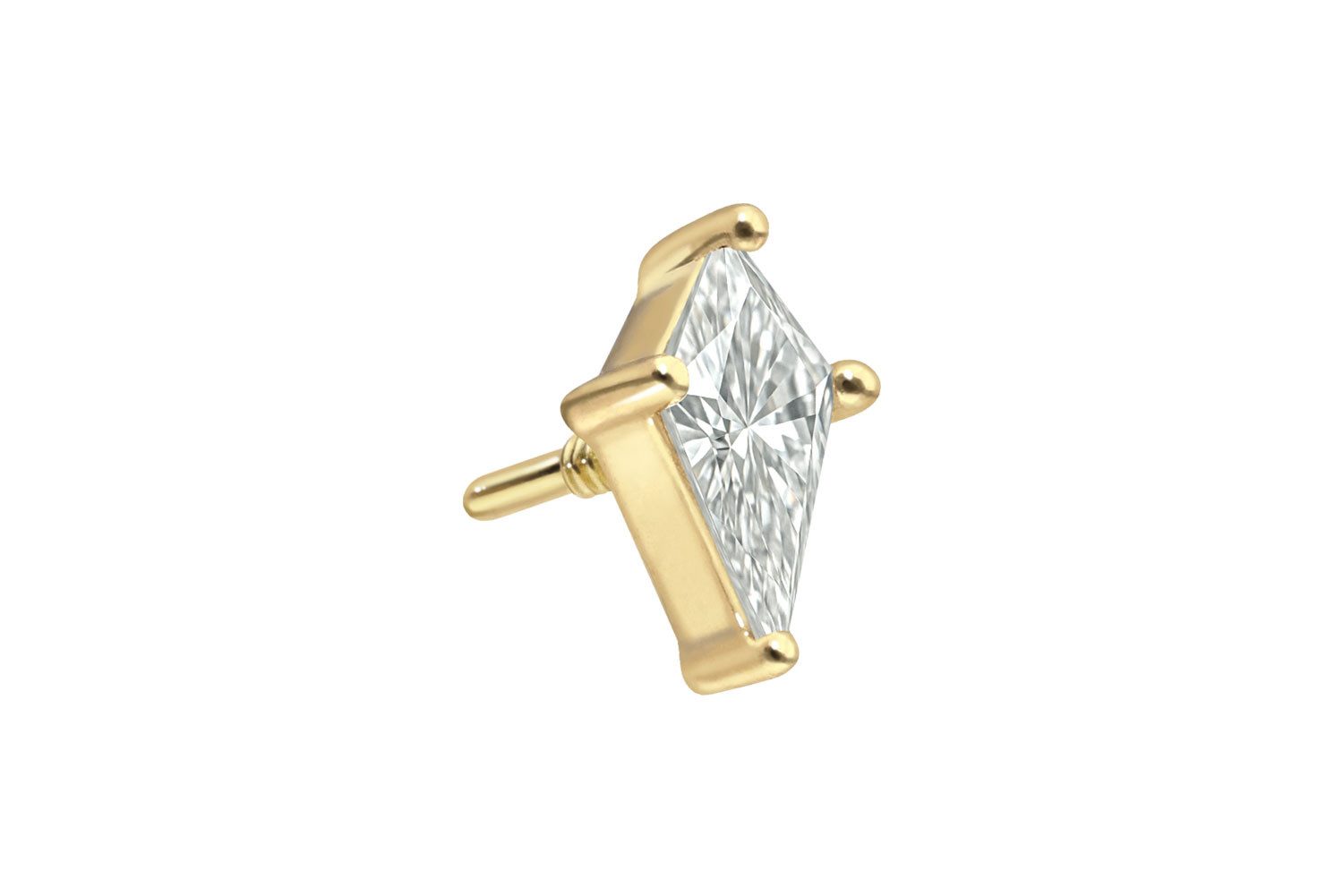 PIERCINGLINE Piercing-Set 18 Karat Gold Schraubaufsatz mit Außengewinde DIAMANT-SCHILD (Schraub-Aufsätze, 1-tlg)