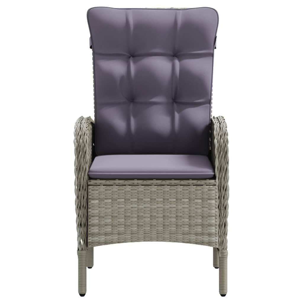 furnicato Garten-Essgruppe 3-tlg. mit Auflagen Grau und Schwarz