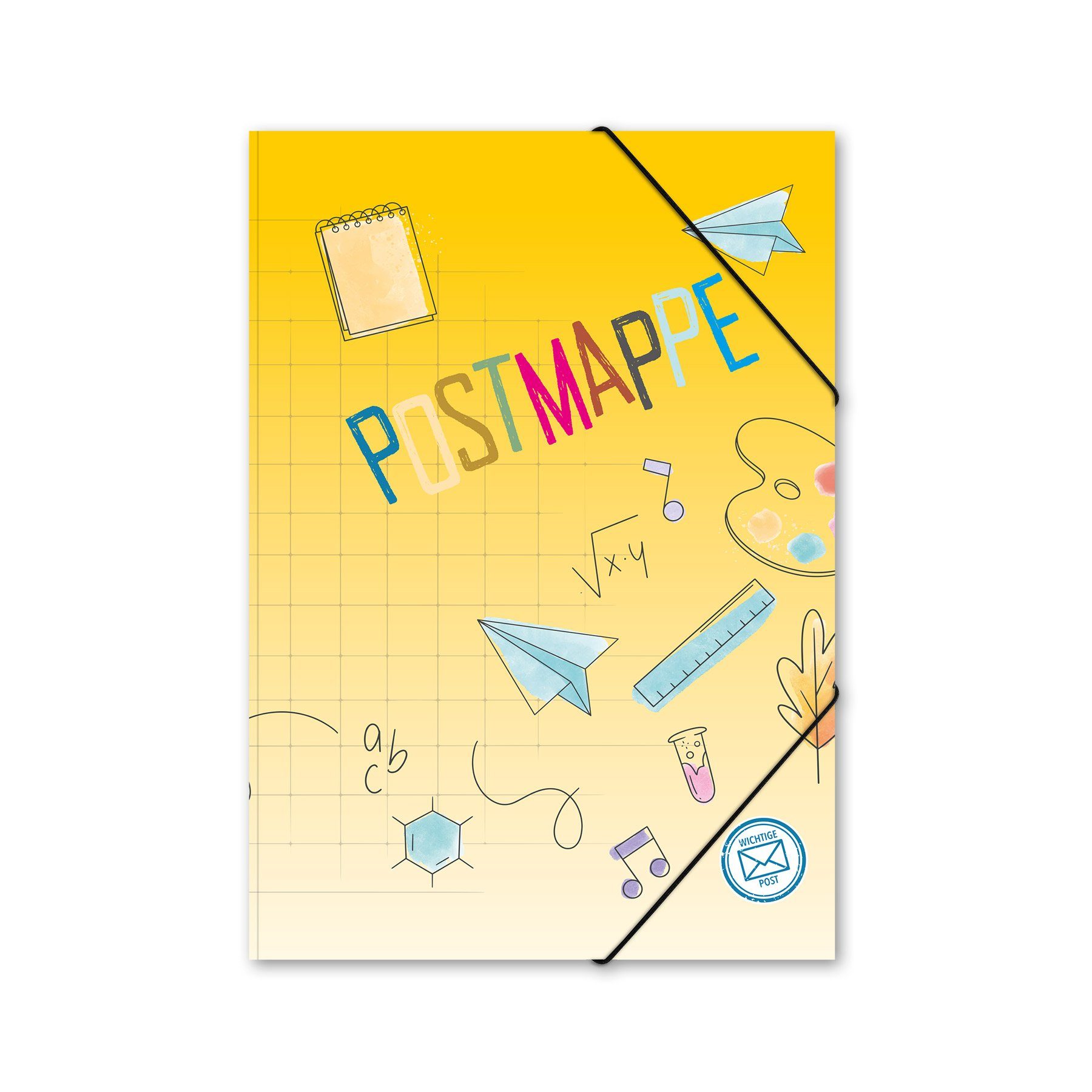 itenga Organisationsmappe itenga Postmappe Gummizugmappe A4 Motiv Schule Doodles