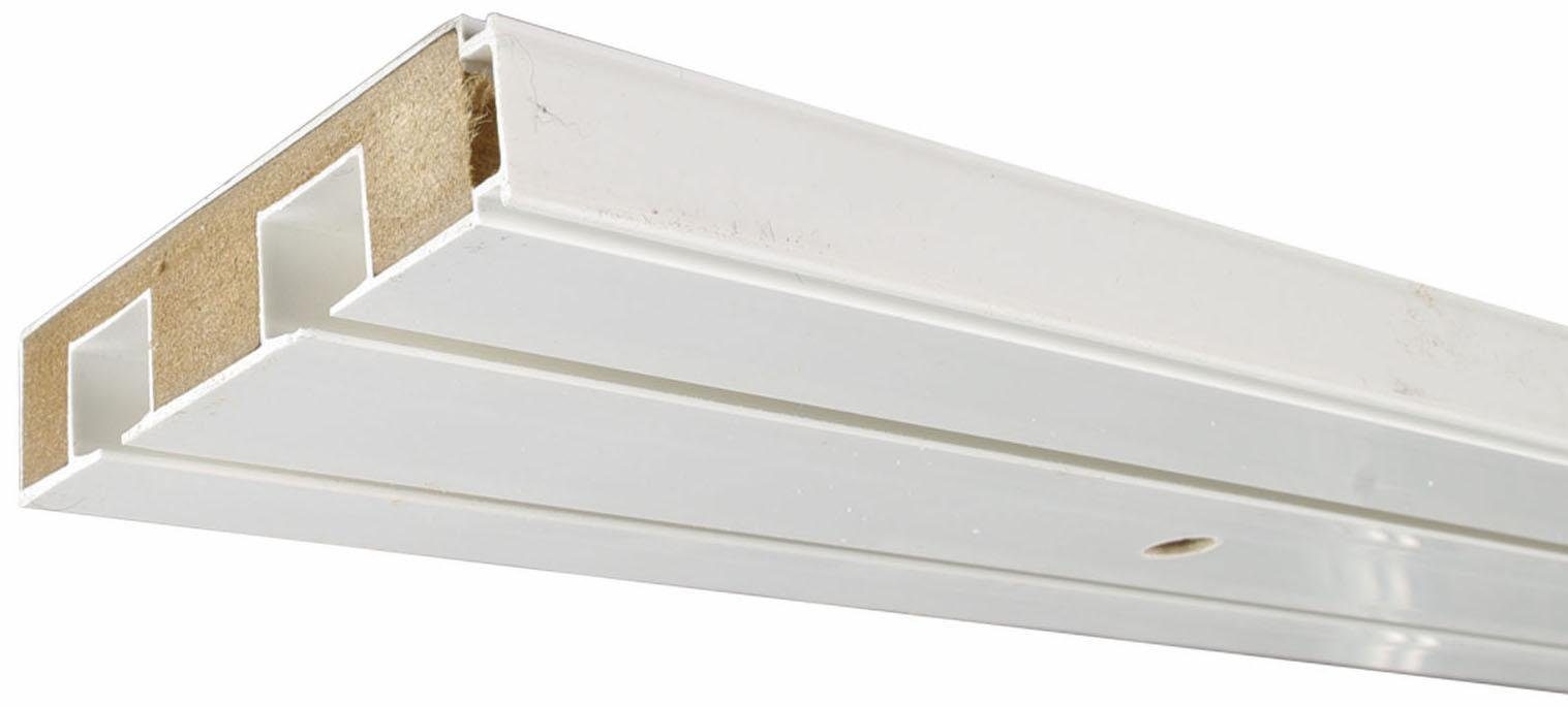 Liedeco Gardinenstange, 2-läufig, Fixmaß, verschraubt, Holzwerkstoff, Kunststoff